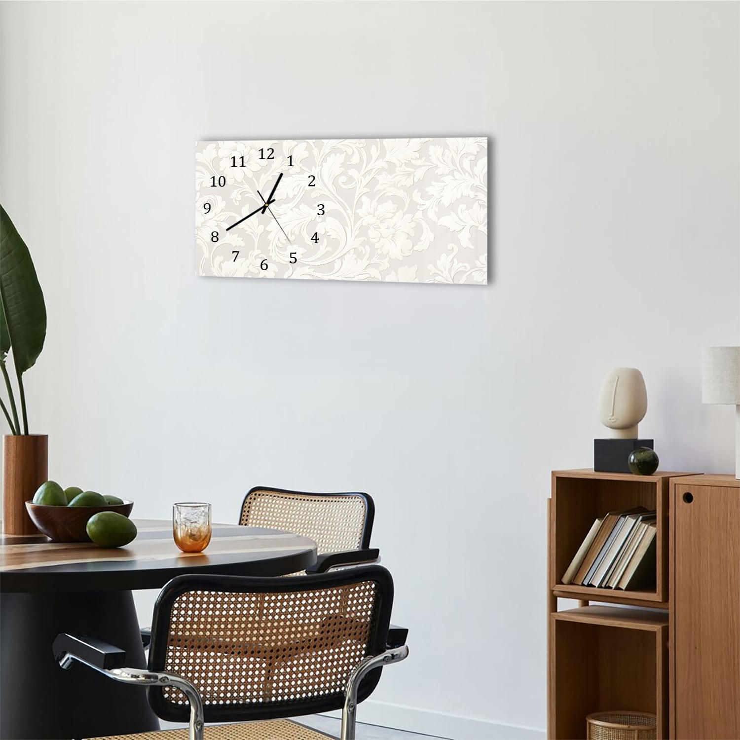 Wanduhr 60x30 - Französisches Vintage-Blumenmuster