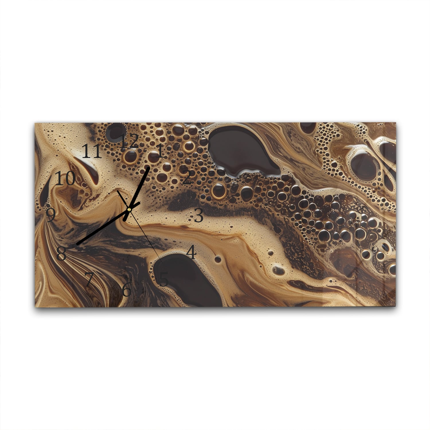 Wanduhr 60x30 - Flüssige Kaffee-Textur
