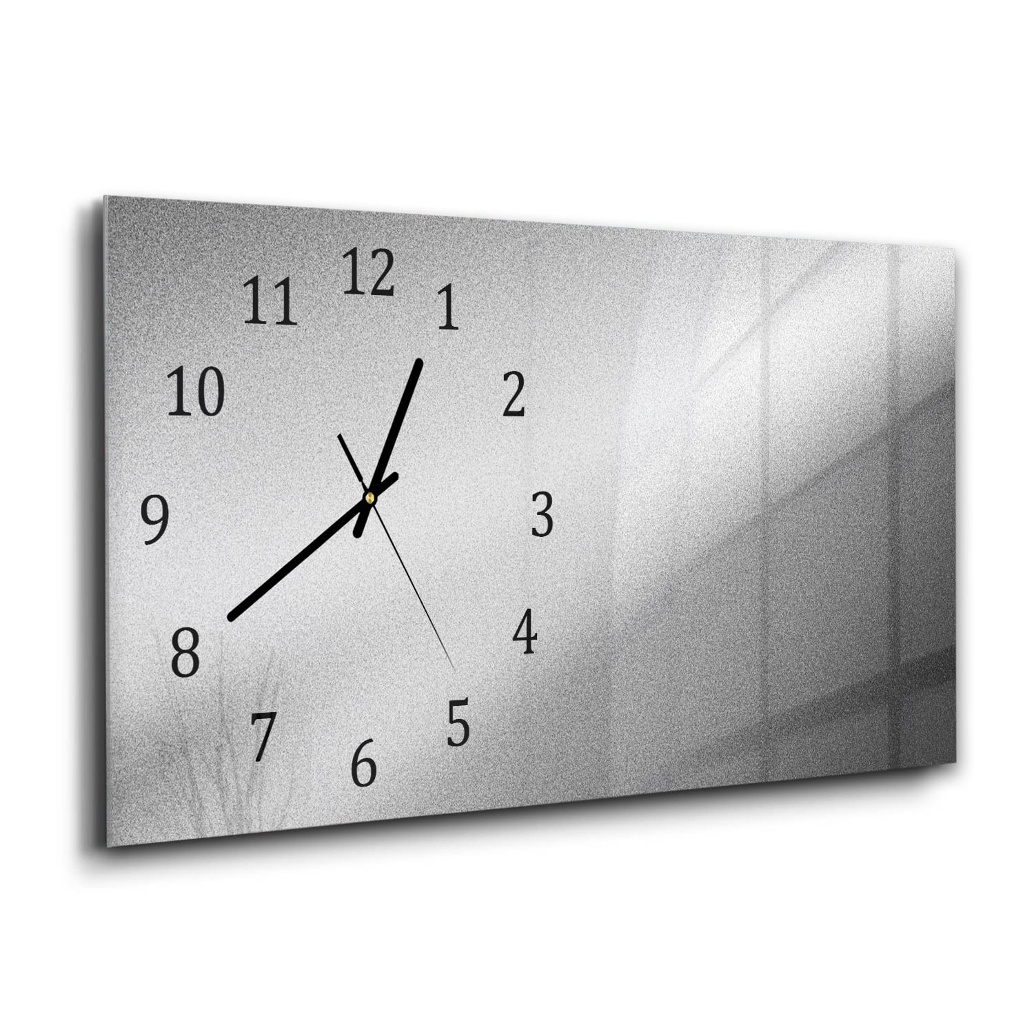 Wanduhr 60x30 - Silberne matte Textur