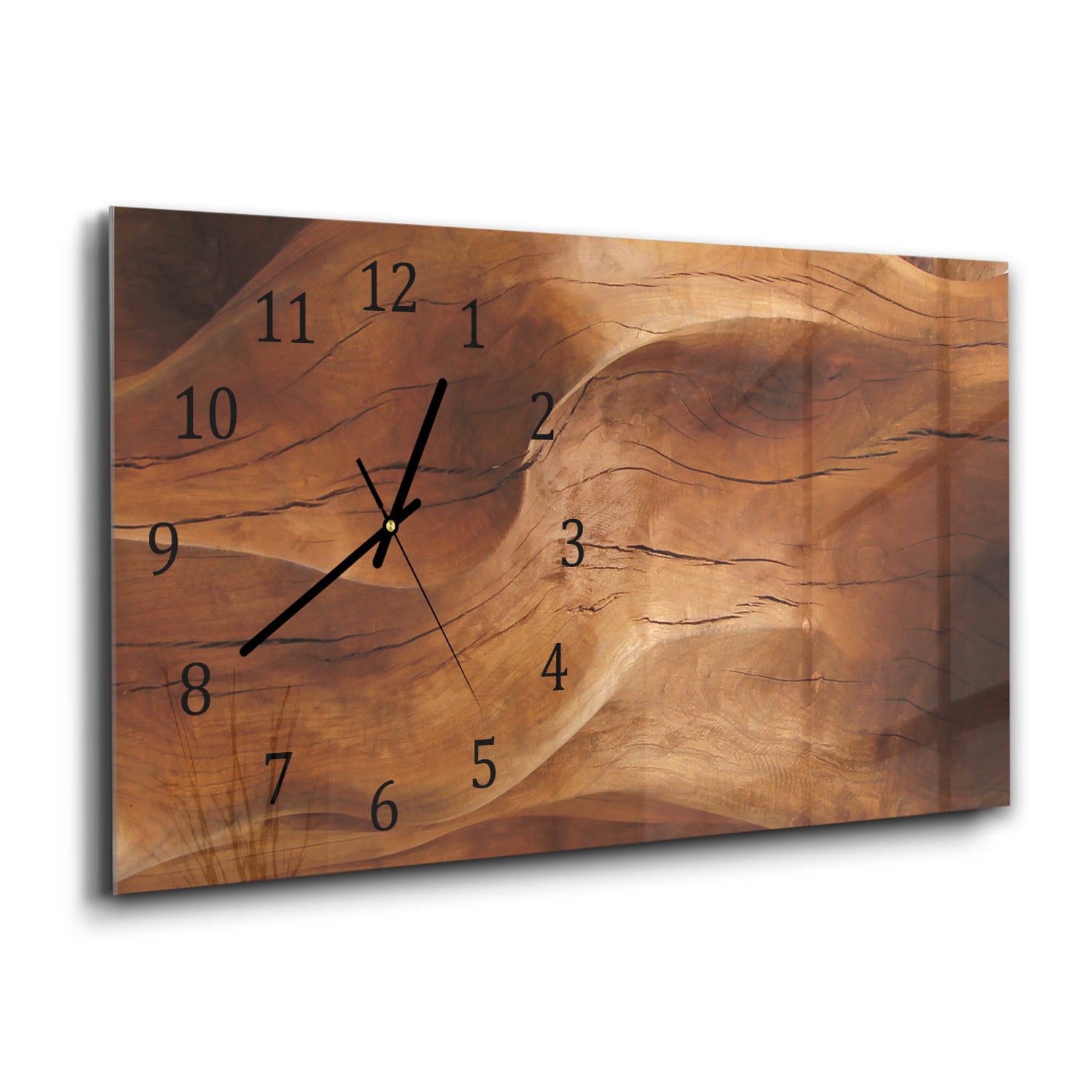 Wanduhr 60x30 - Wellenförmiges Holz