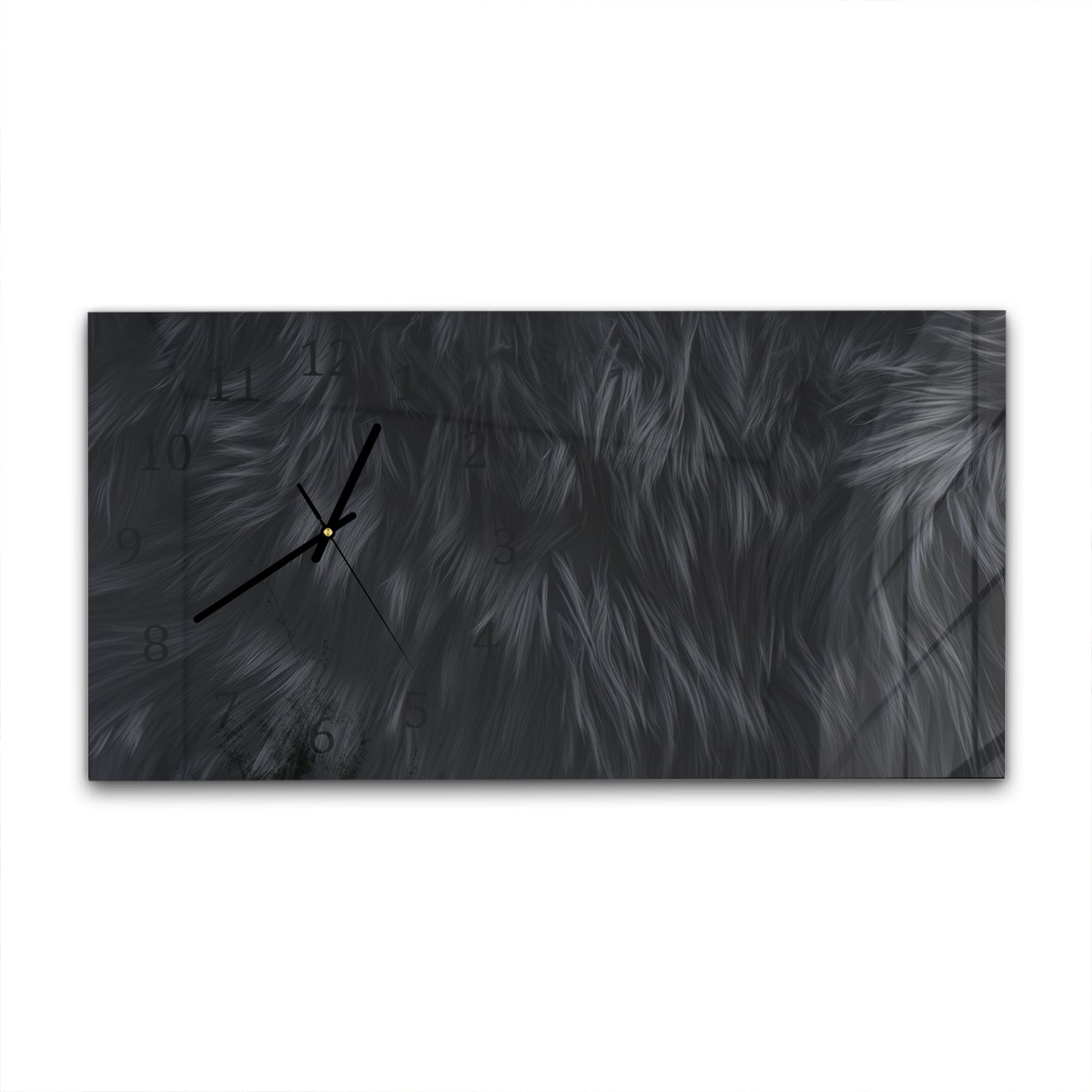 Wanduhr 60x30 - Schwarzes Fell