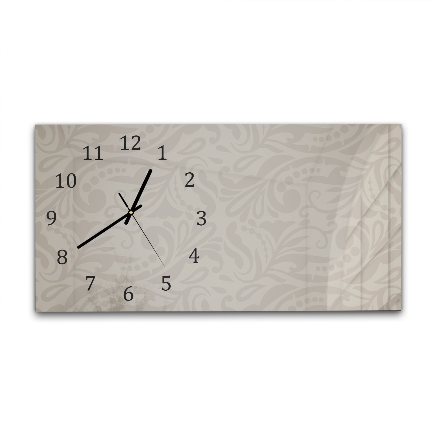 Wanduhr 60x30 - Dekoratives klassisches Blumenmuster