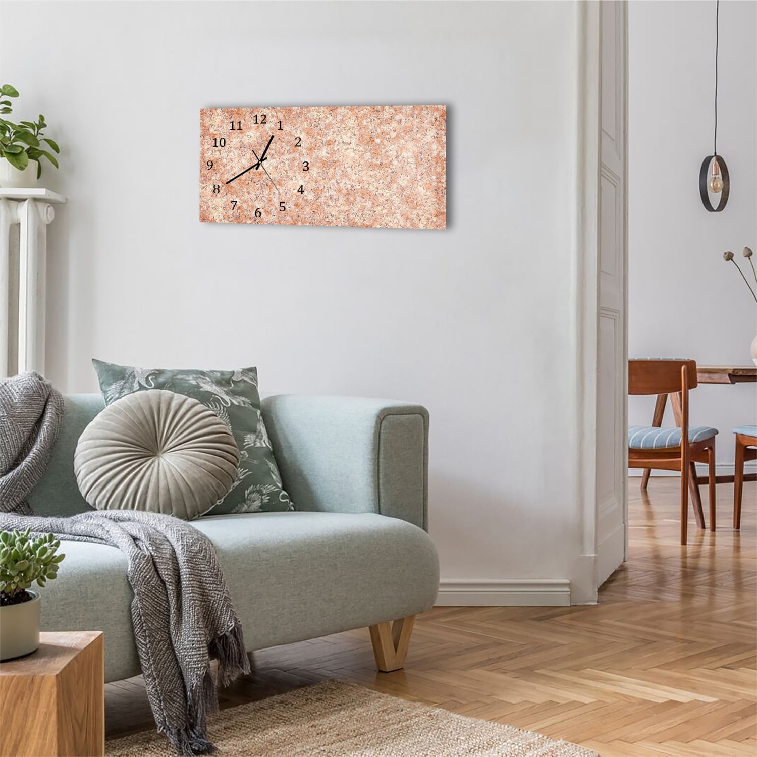 Wanduhr 60x30 - Gelber Granit