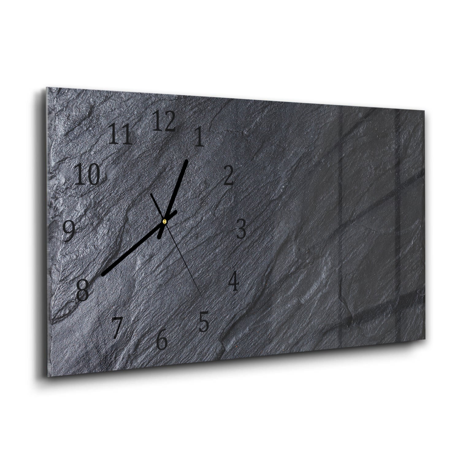 Wanduhr 60x30 - Schwarzer Schiefer