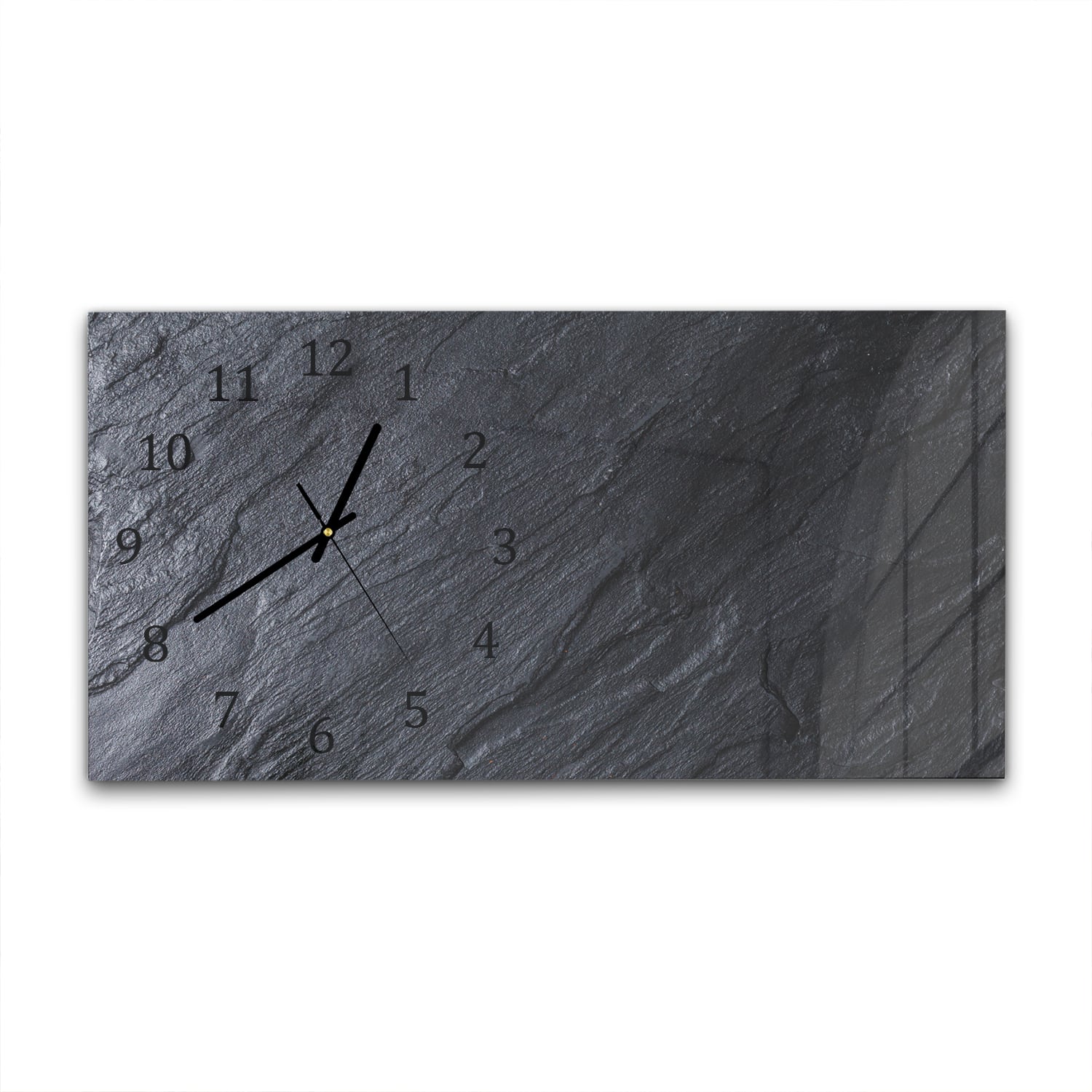Wanduhr 60x30 - Schwarzer Schiefer