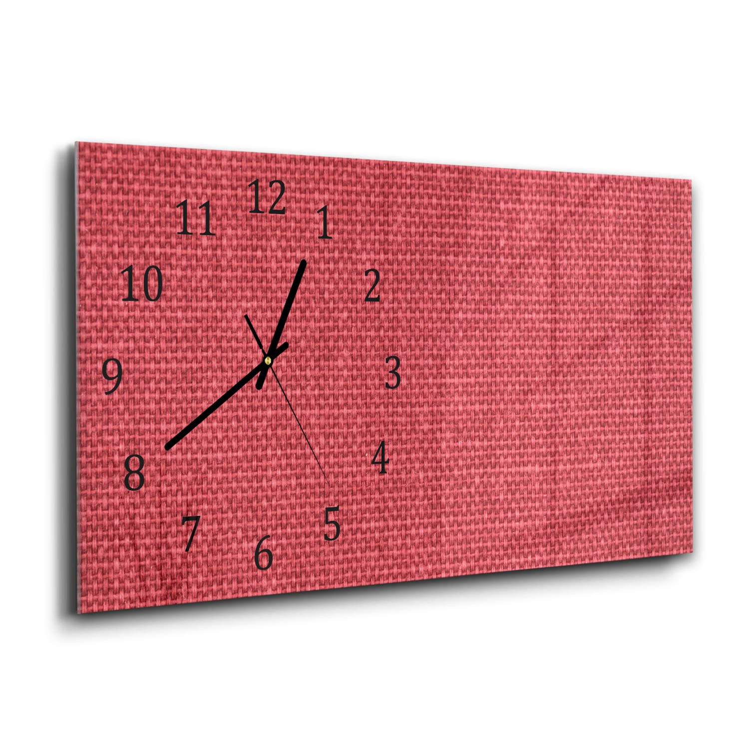 Wanduhr 60x30 - Rote Leinen-Textur
