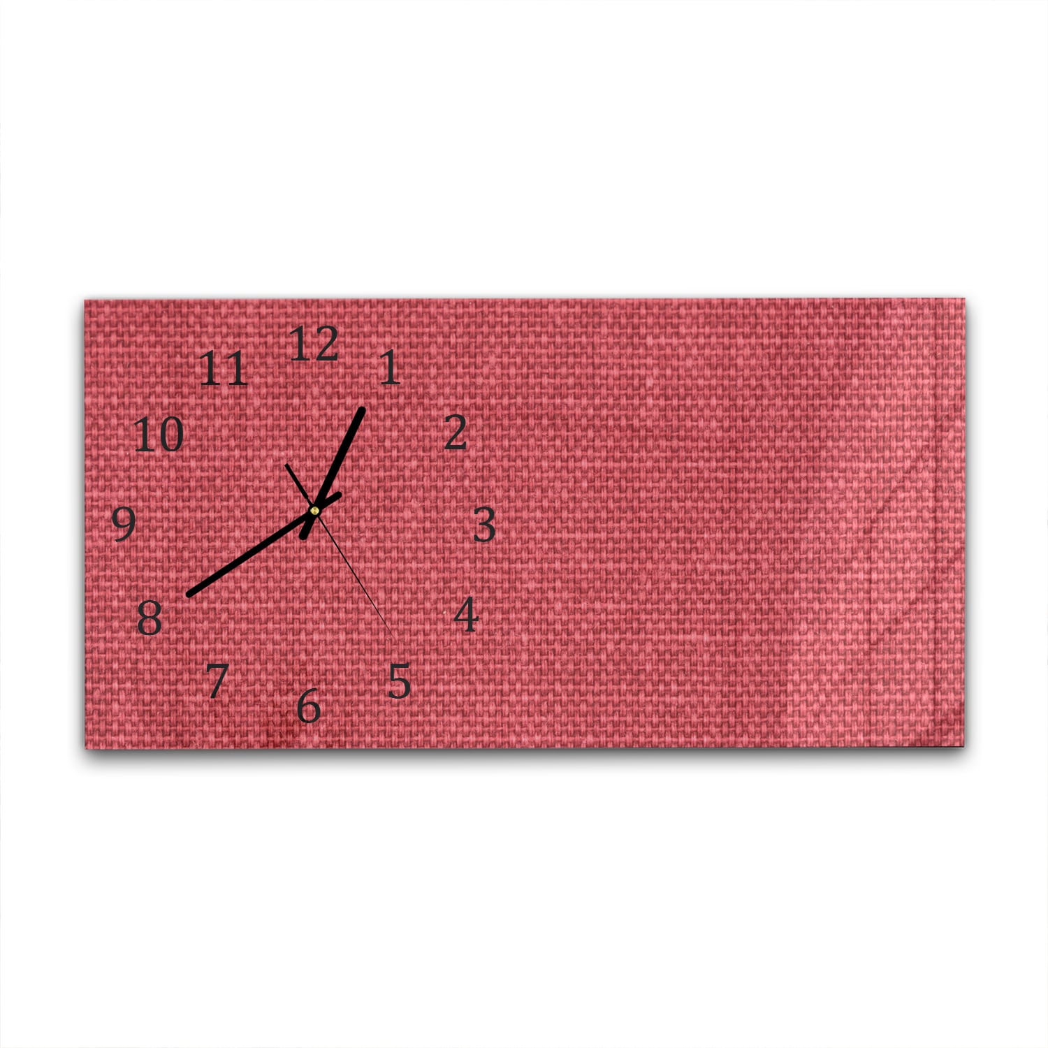 Wanduhr 60x30 - Rote Leinen-Textur