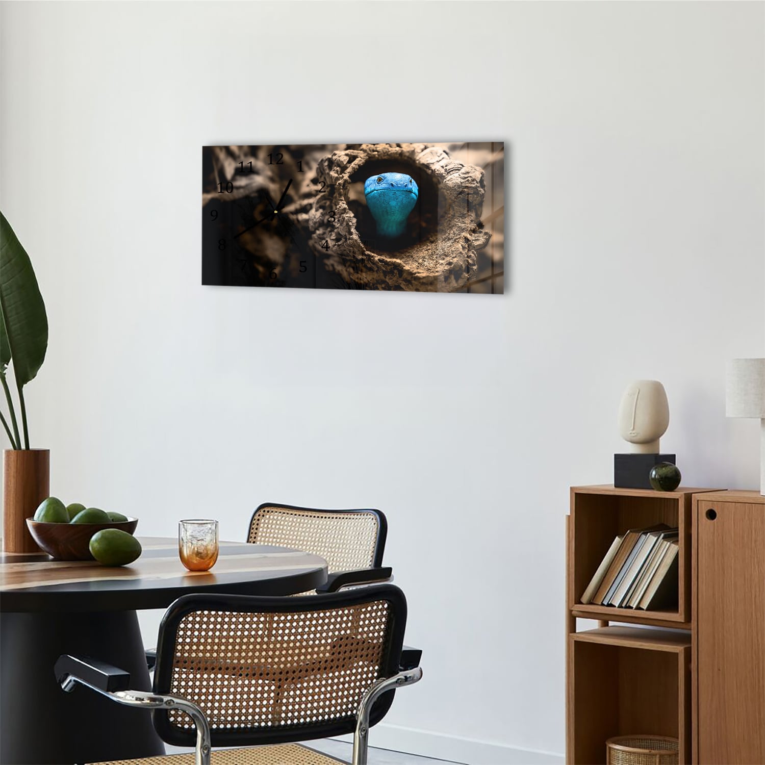 Wanduhr 60x30 - Verborgene Schlange