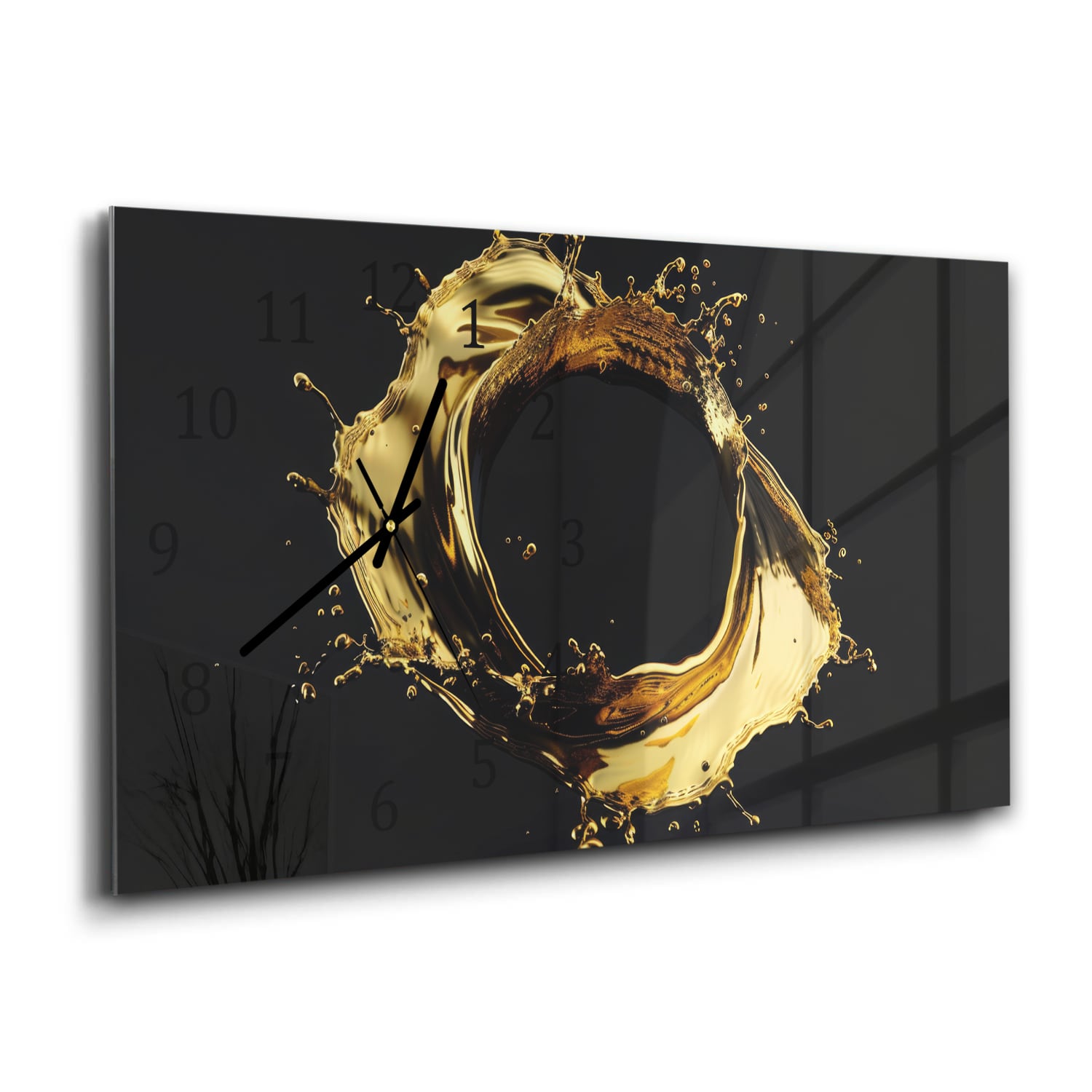 Wanduhr 60x30 - Goldener Kreis