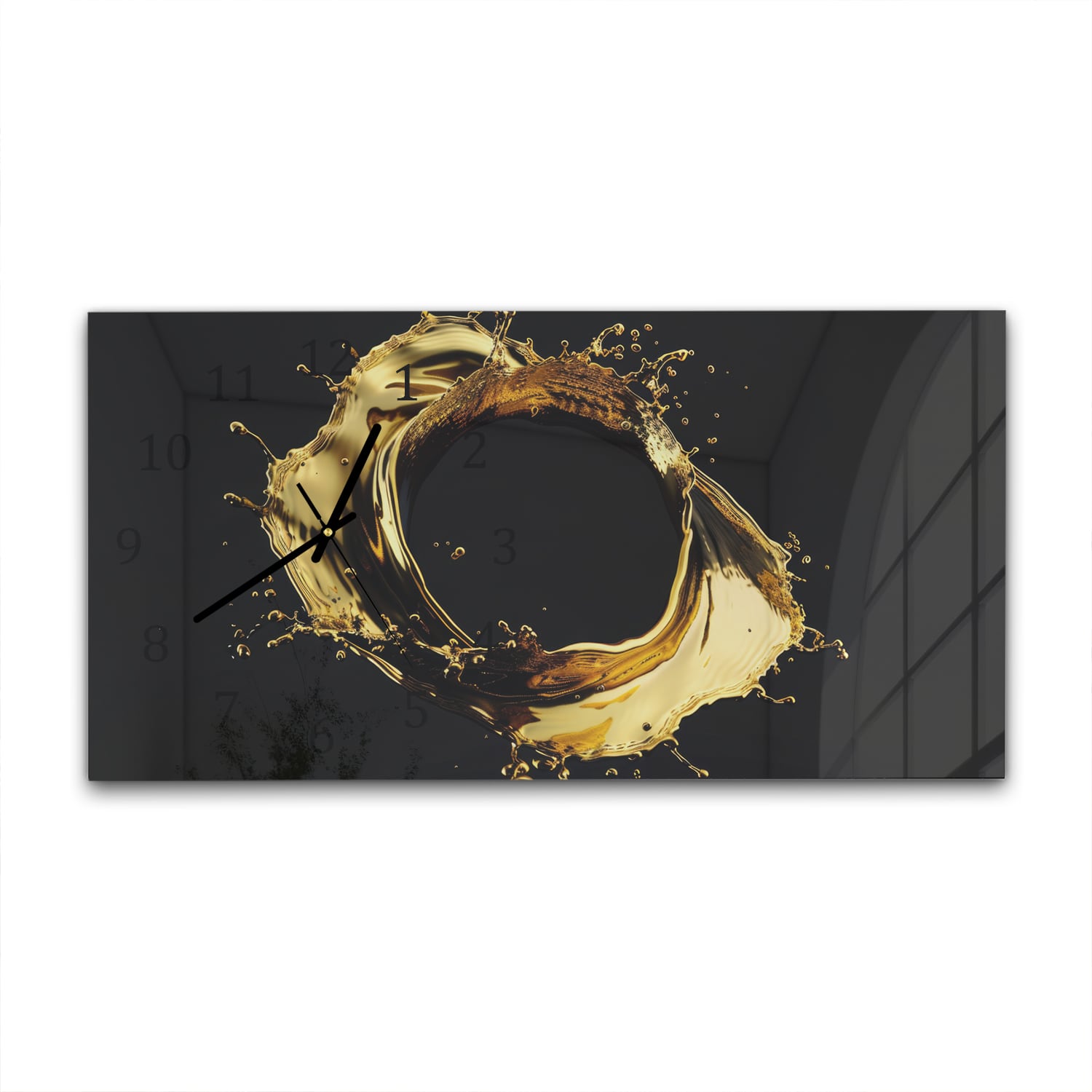 Wanduhr 60x30 - Goldener Kreis