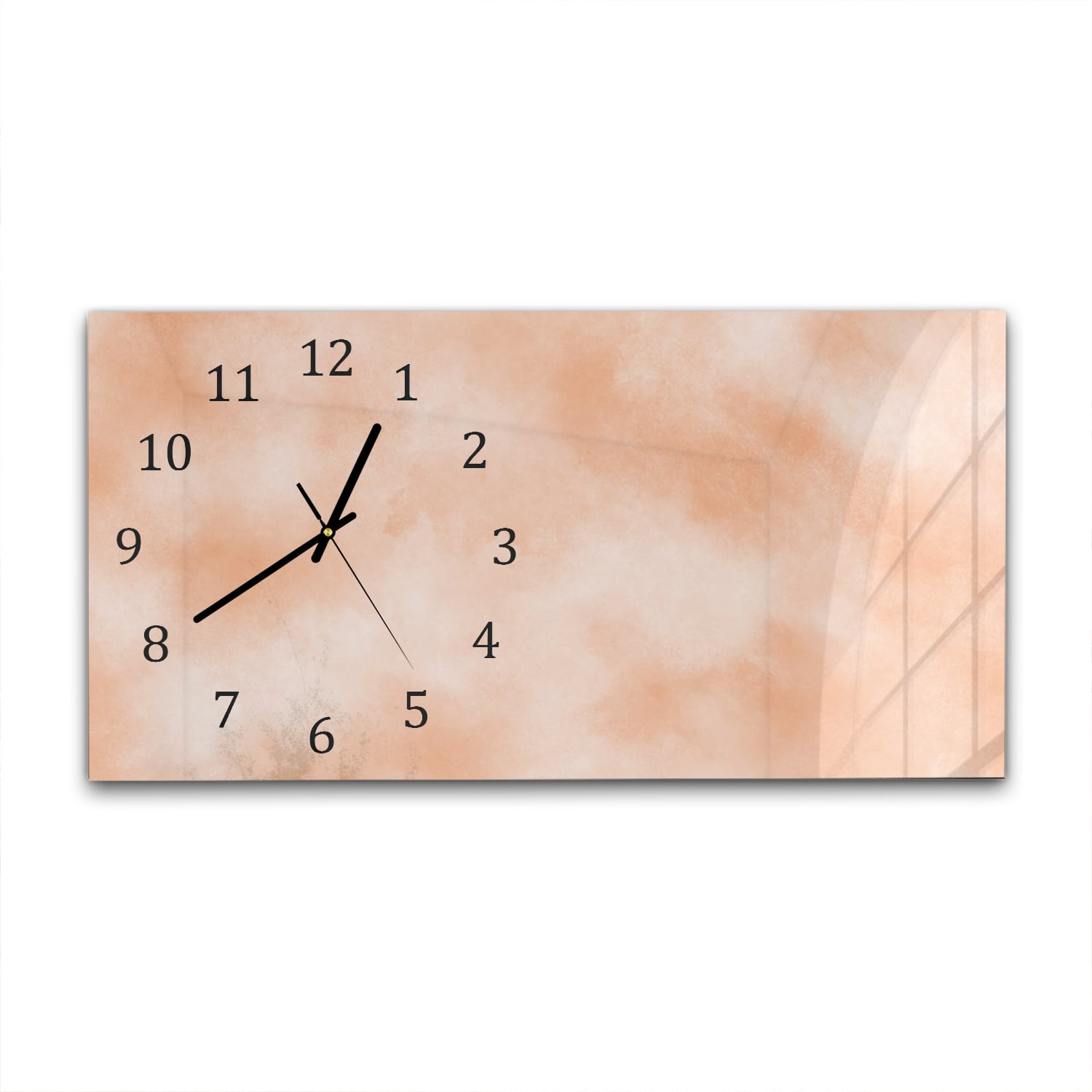 Wanduhr 60x30 - Abstrakte Aquarell-Textur