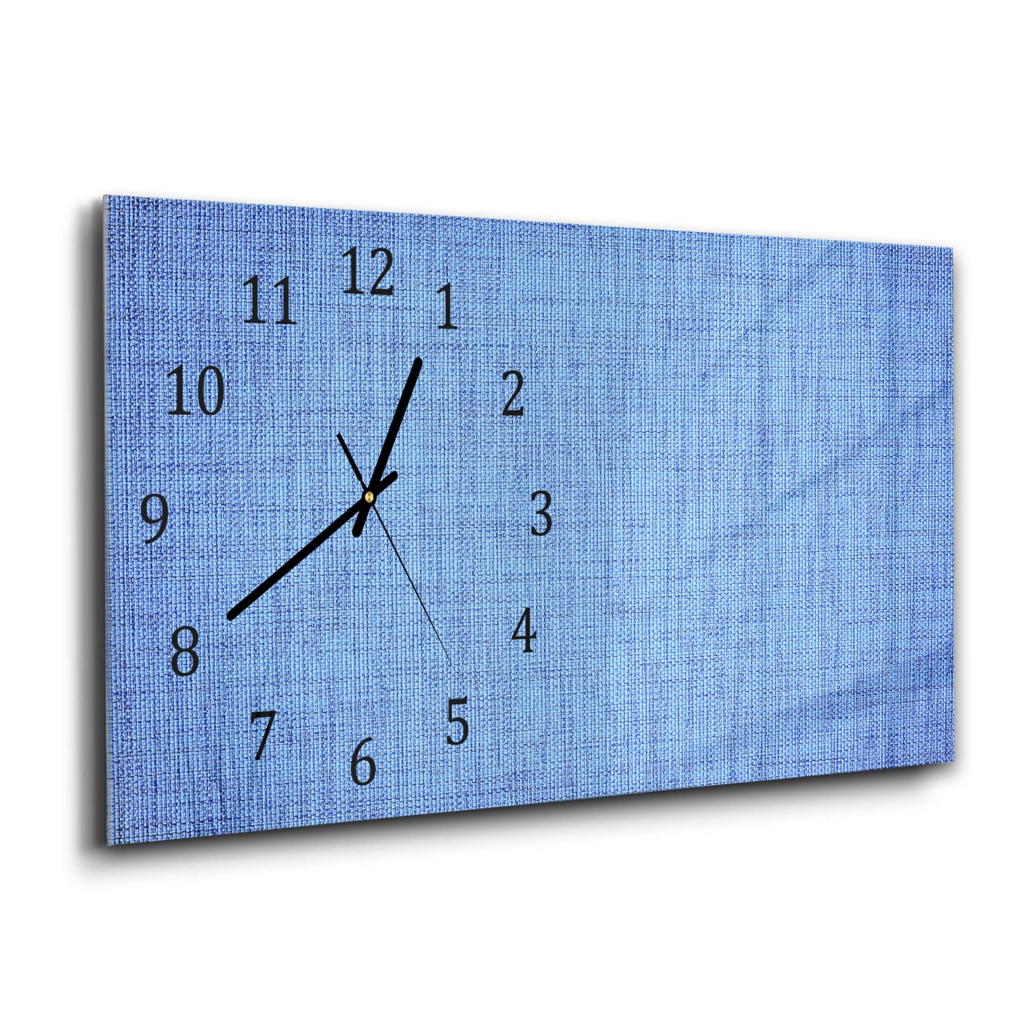 Wanduhr 60x30 - Blauer Stoff