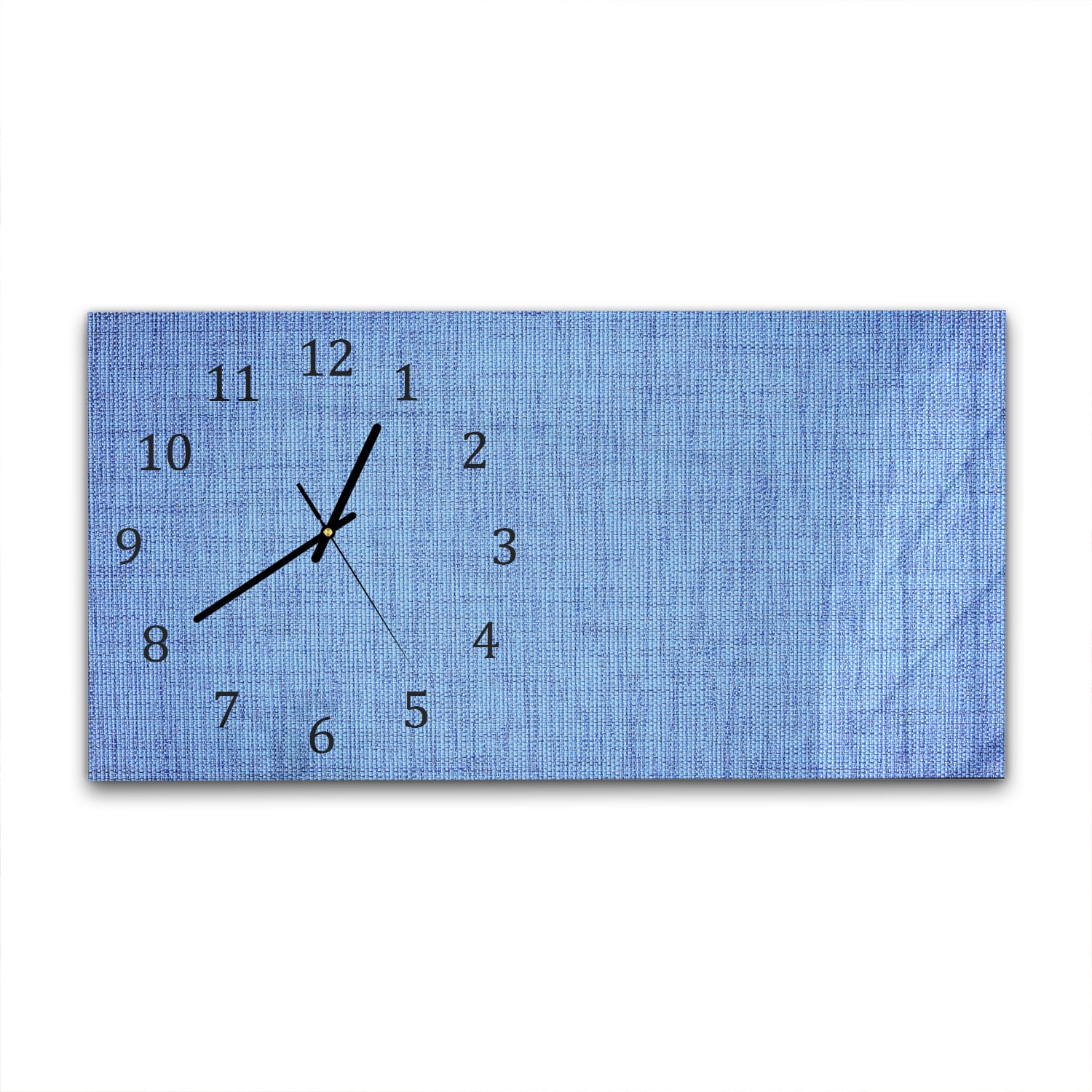 Wanduhr 60x30 - Blauer Stoff