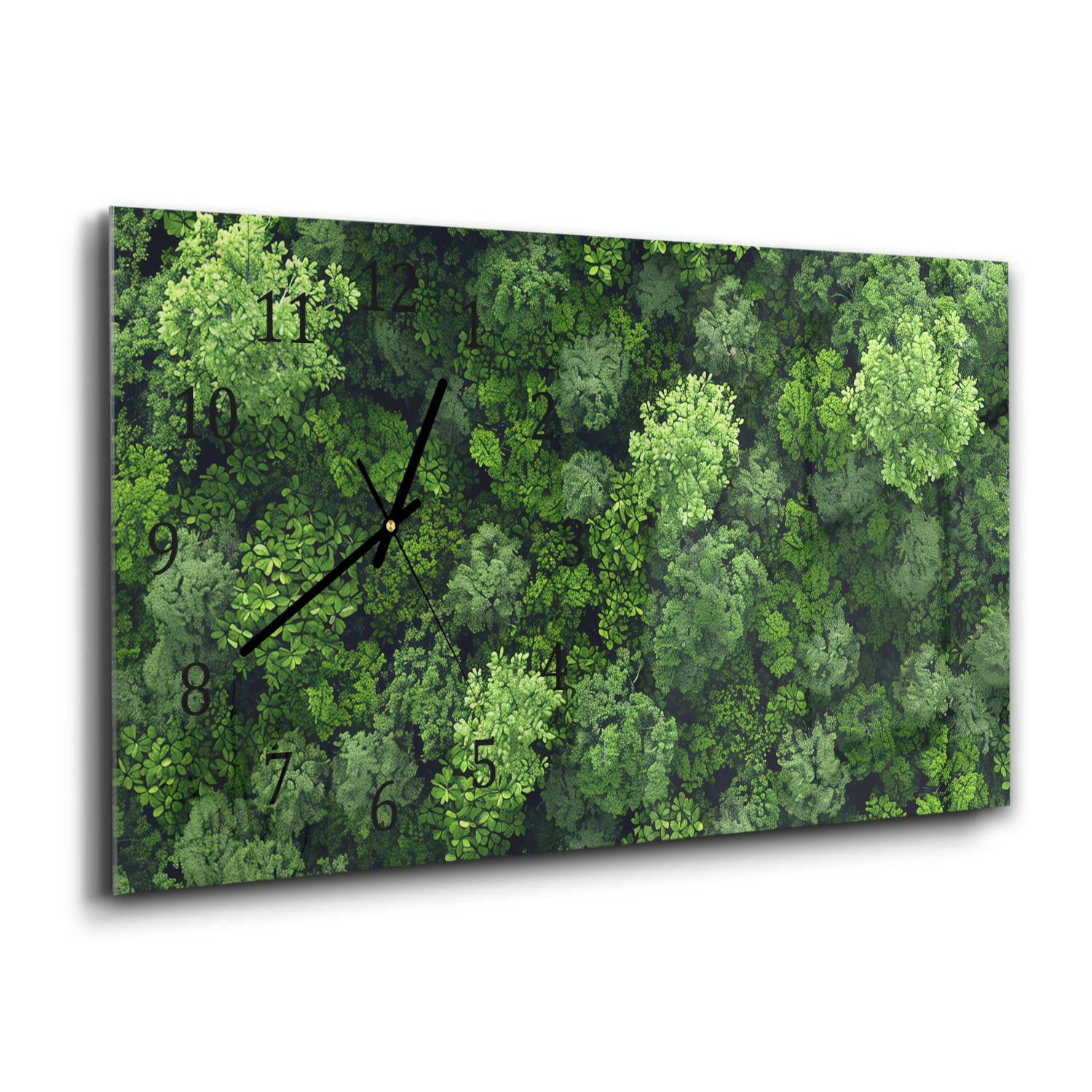 Wanduhr 60x30 - Wälder von oben
