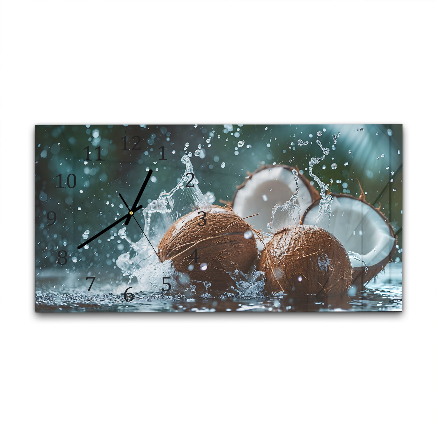 Wanduhr 60x30 - Kokos-Splash