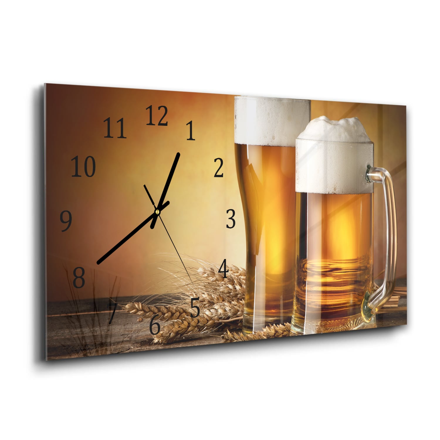 Wanduhr 60x30 - Bier und Gerste