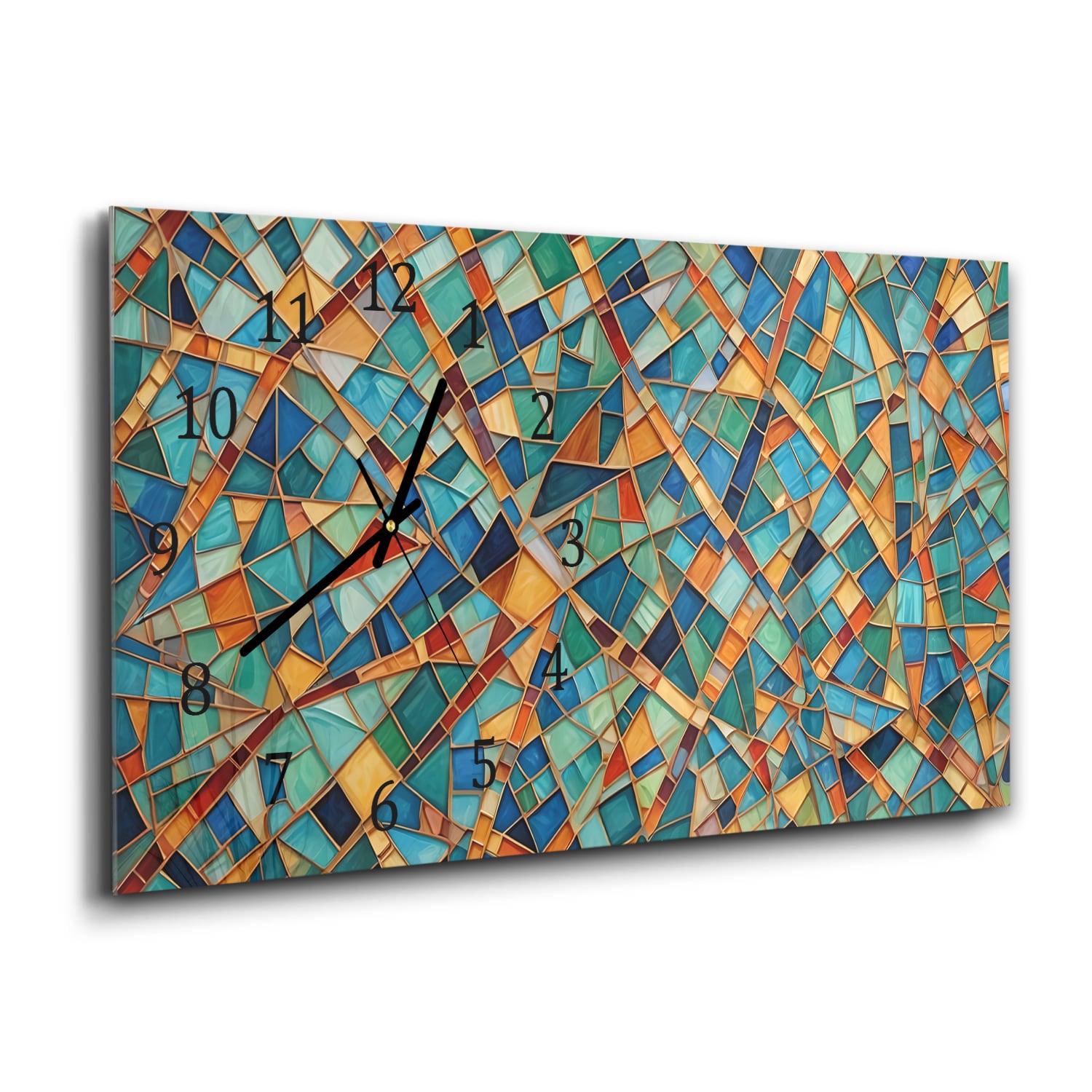 Wanduhr 60x30 - Mosaik-Textur
