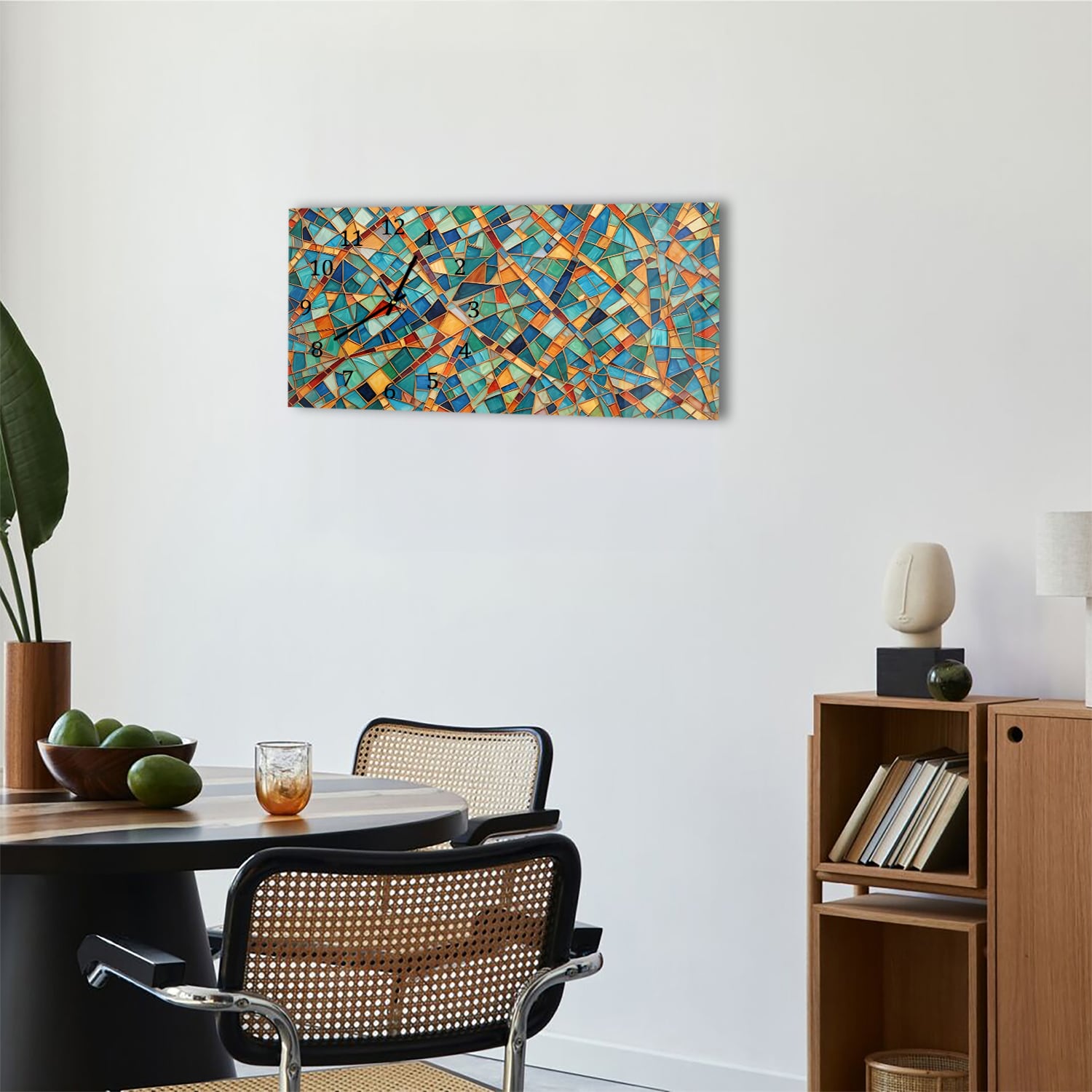 Wanduhr 60x30 - Mosaik-Textur