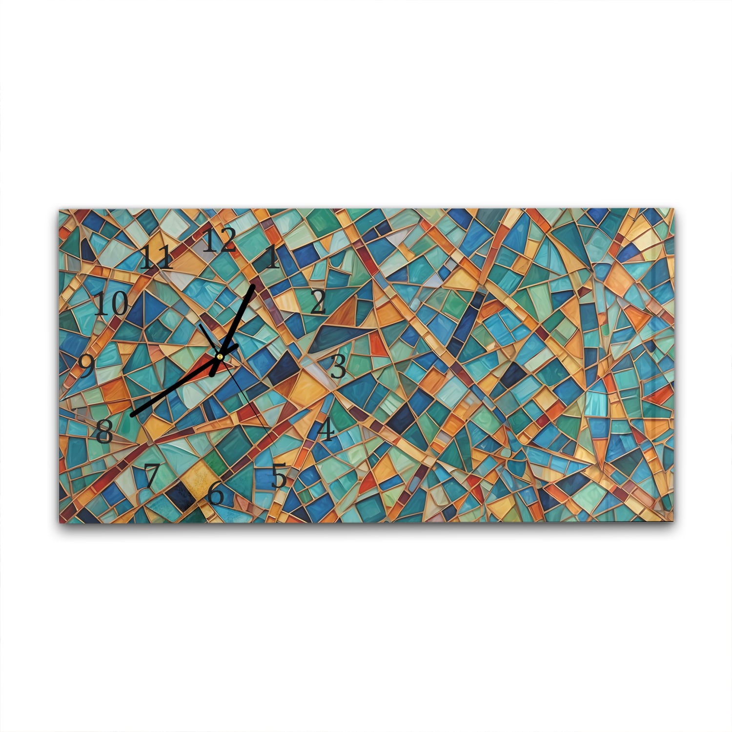 Wanduhr 60x30 - Mosaik-Textur
