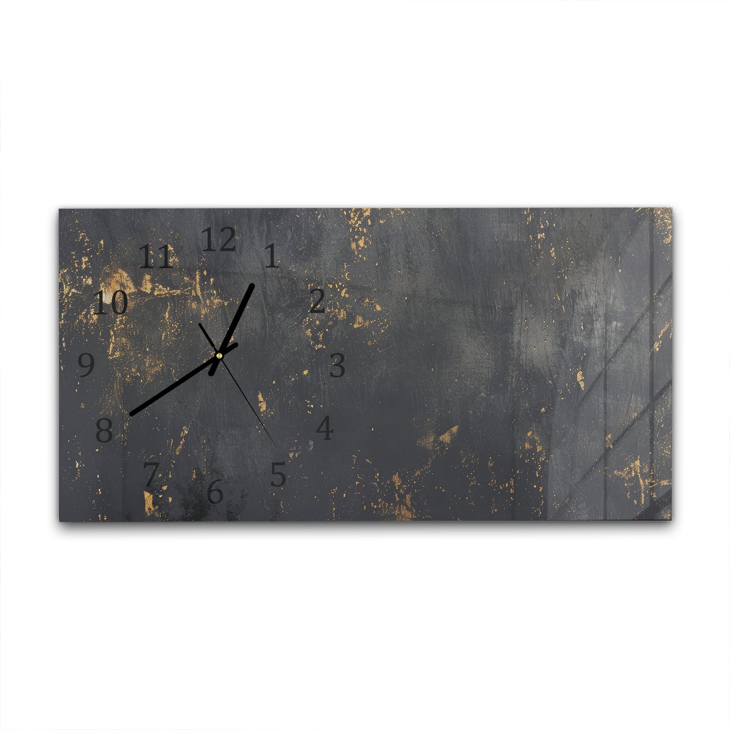 Wanduhr 60x30 - Goldstaub auf rauer Textur