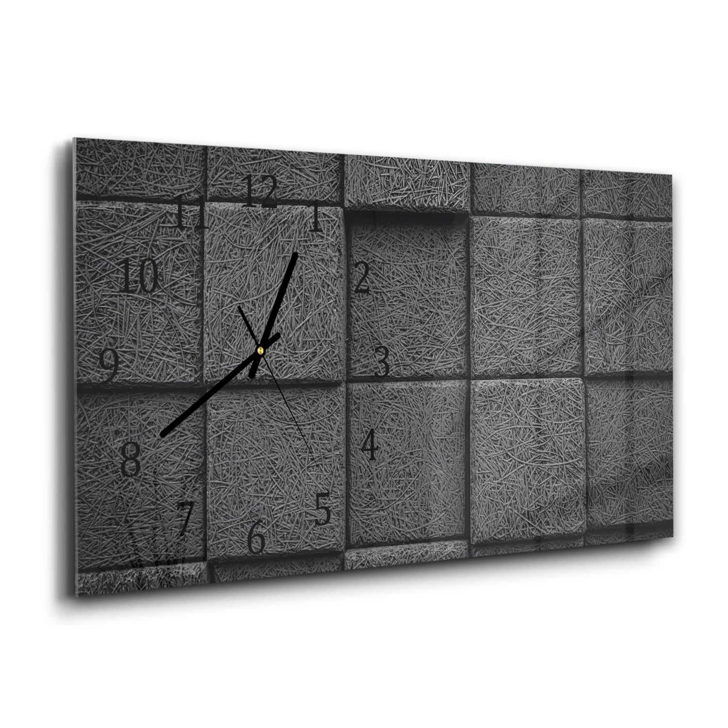 Wanduhr 60x30 - Dunkle Blöcke