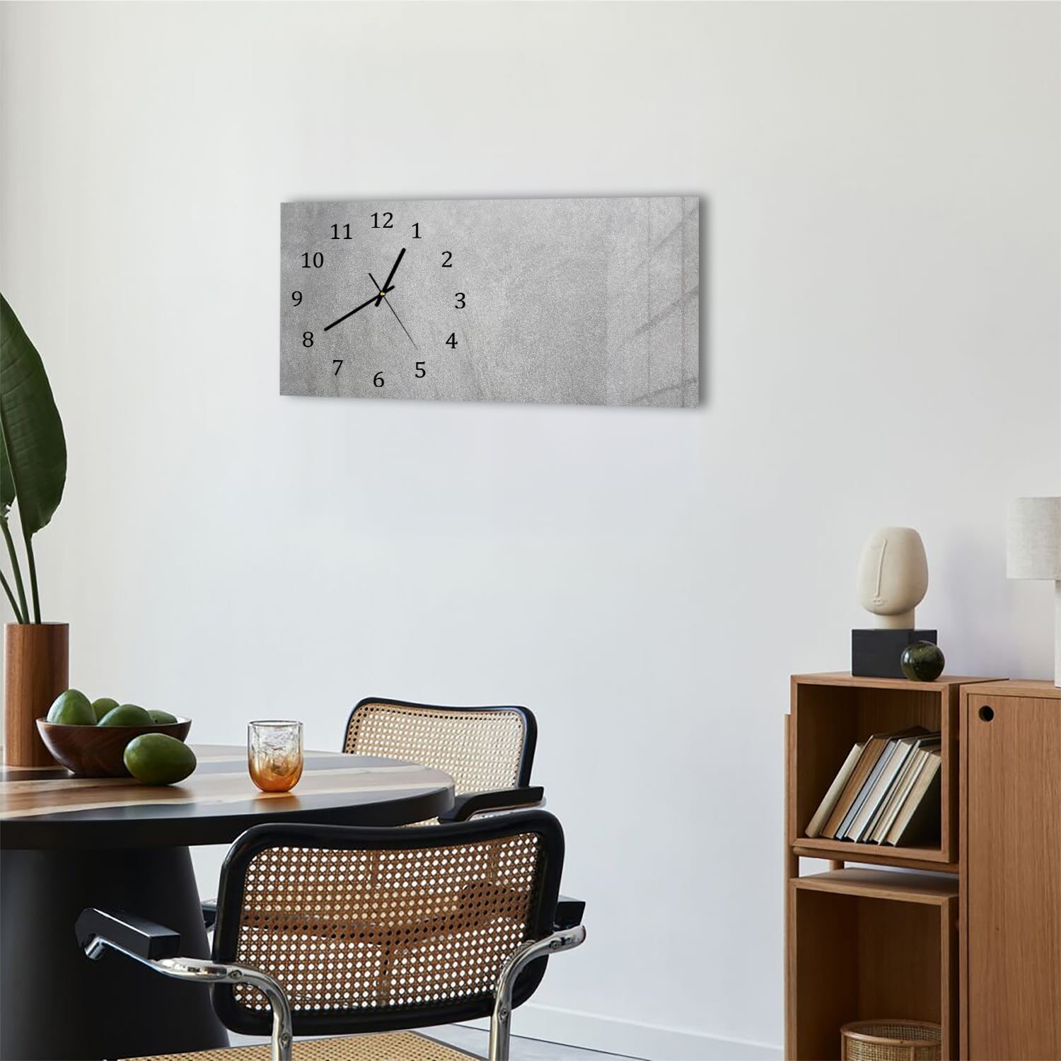 Wanduhr 60x30 - Graue Betonwand