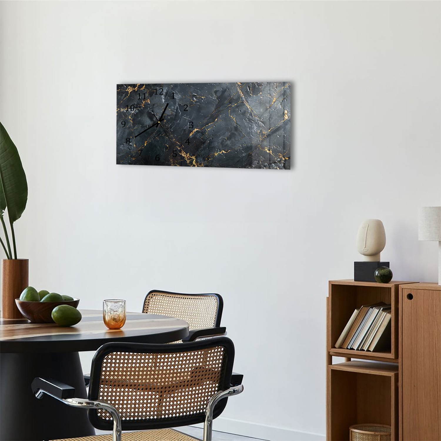 Wanduhr 60x30 - Abstrakte Marmor-Flüssigkeitskunst