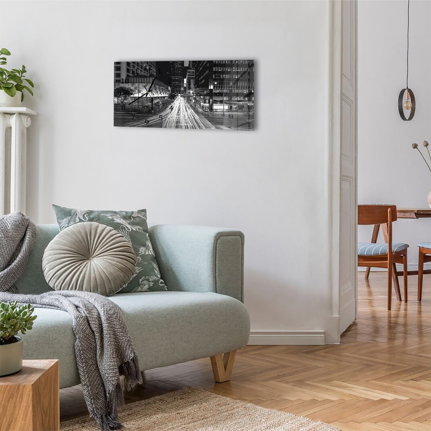 Wanduhr 60x30 - Bewegte Lichter