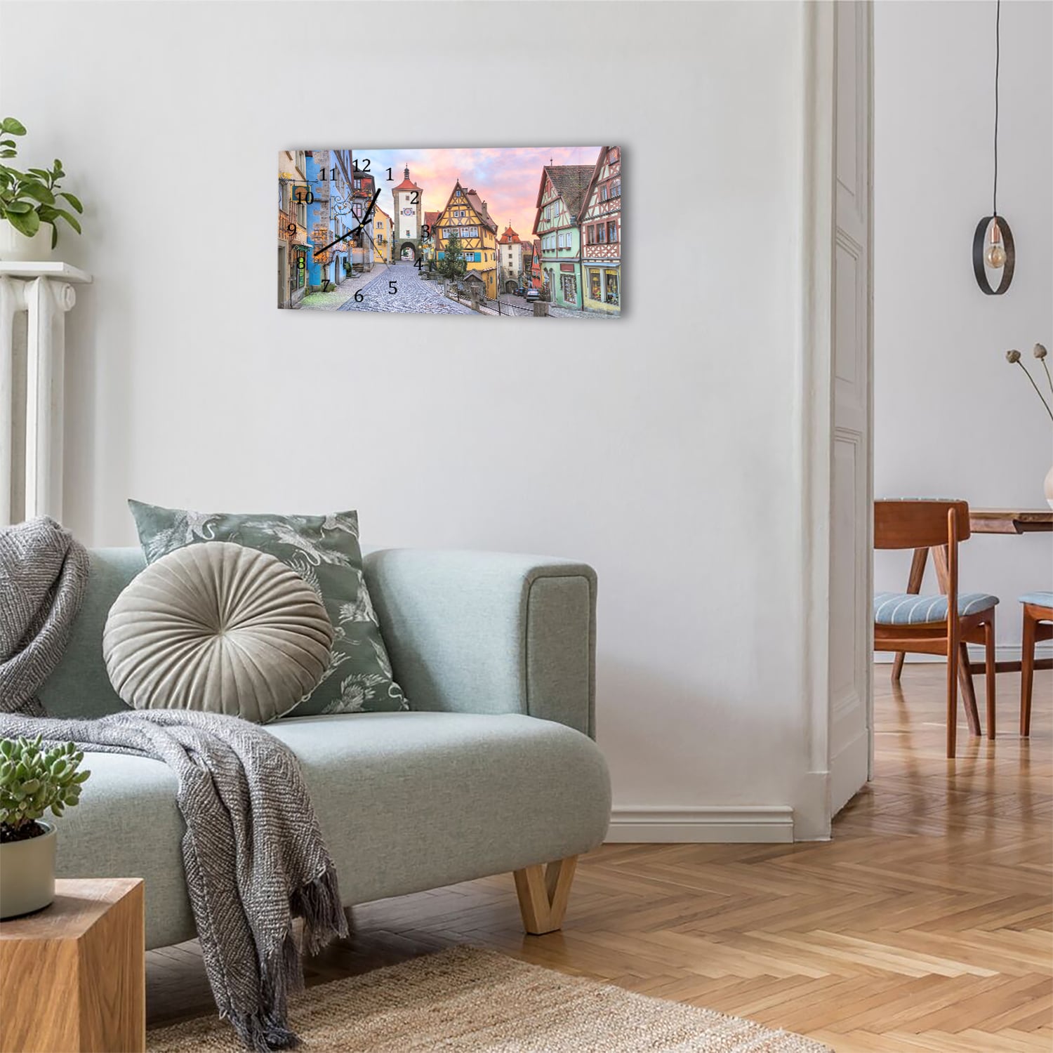 Wanduhr 60x30 - Rothenburg ob der Tauber