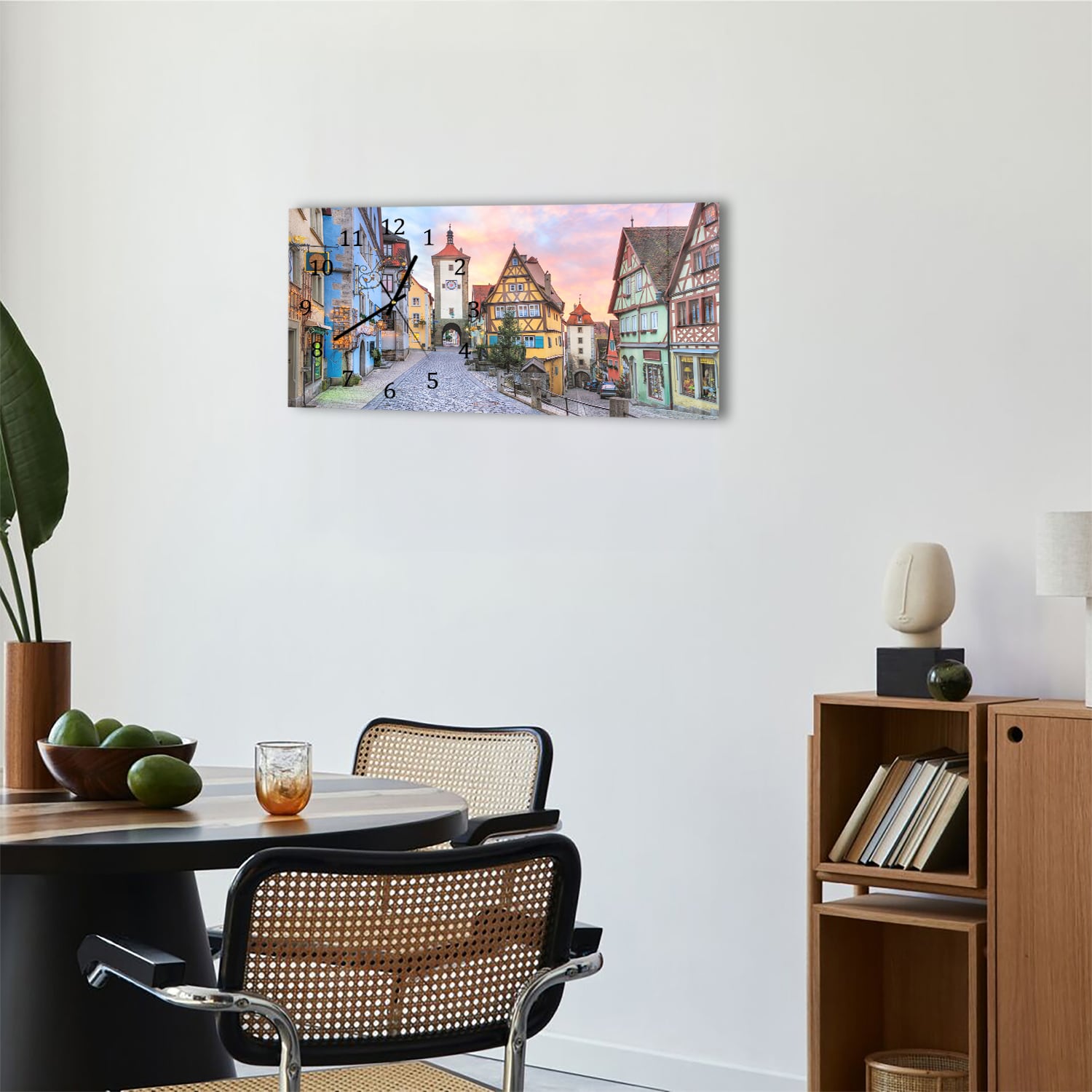 Wanduhr 60x30 - Rothenburg ob der Tauber