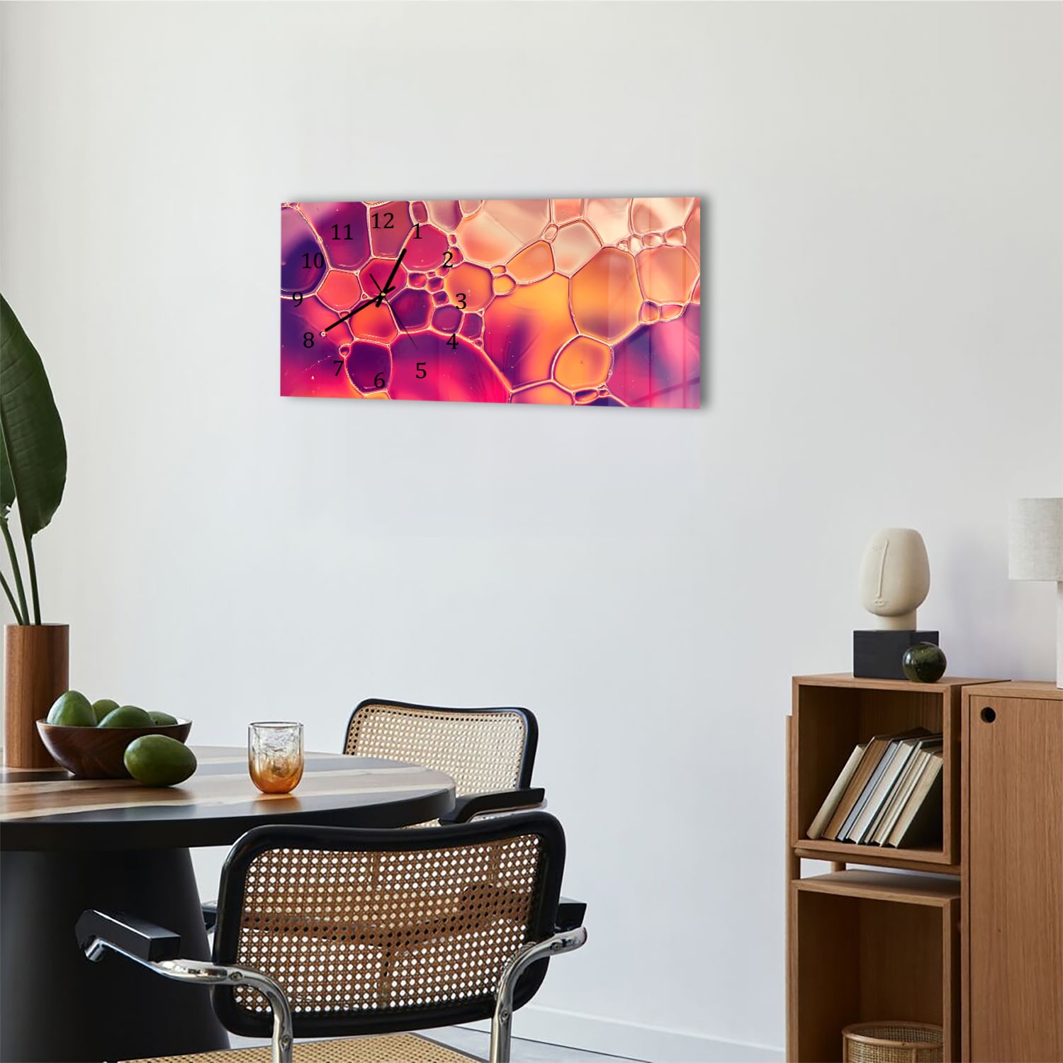 Wanduhr 60x30 - Abstrakte Wassertropfen