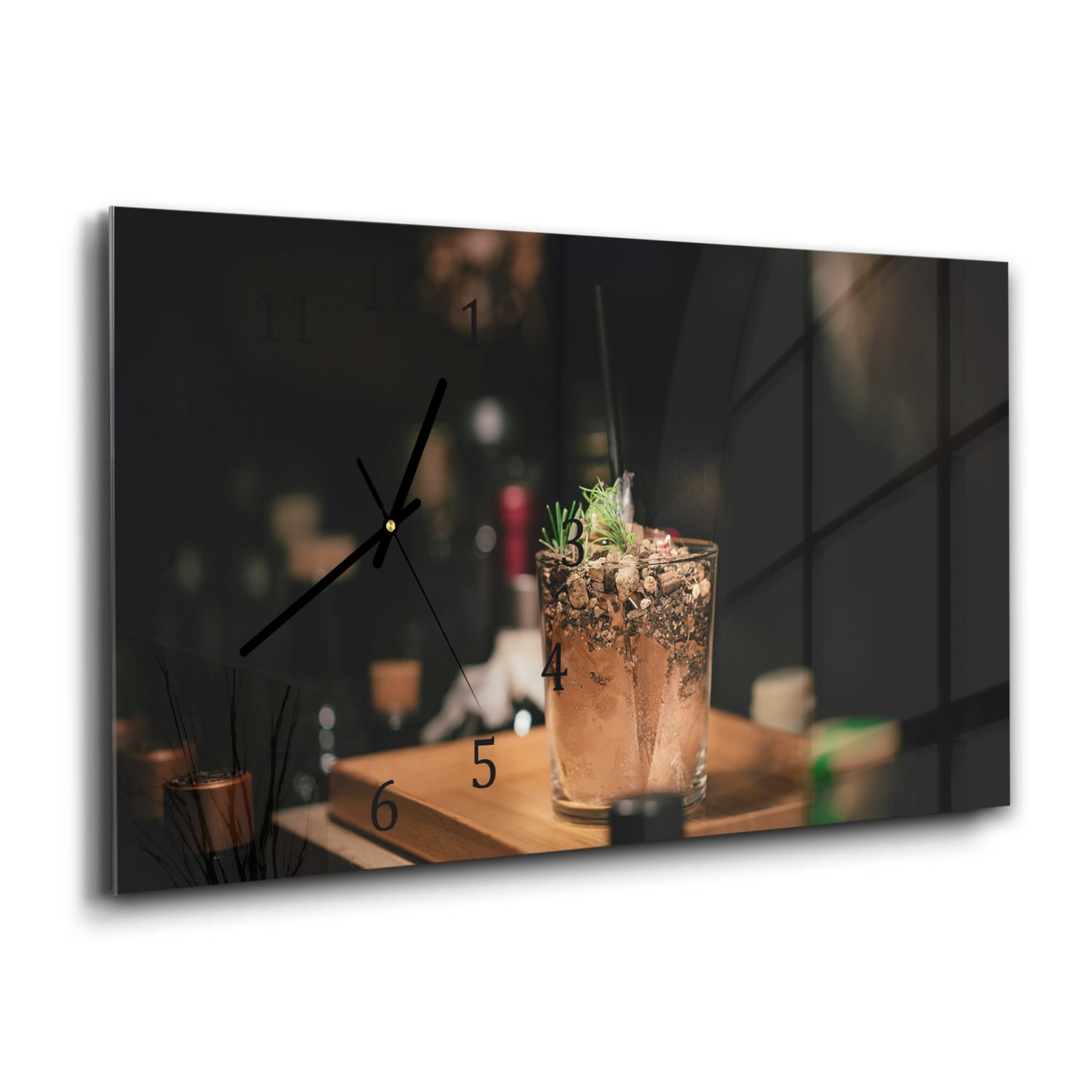 Wanduhr 60x30 - Exotisches Getränk