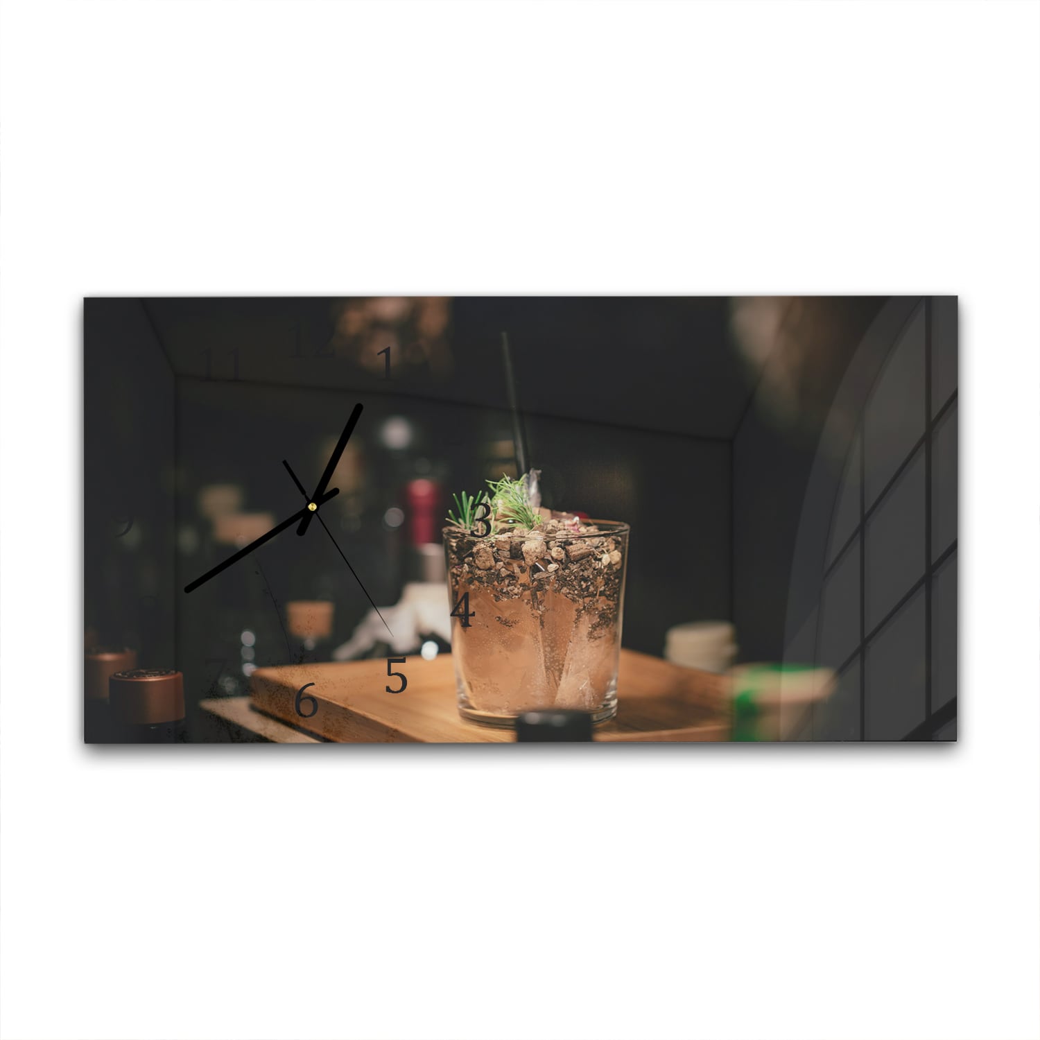 Wanduhr 60x30 - Exotisches Getränk