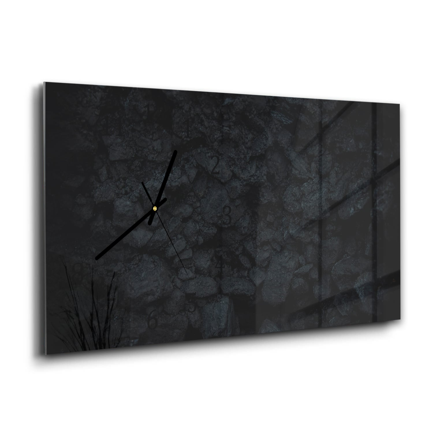 Wanduhr 60x30 - Schwarze Wand