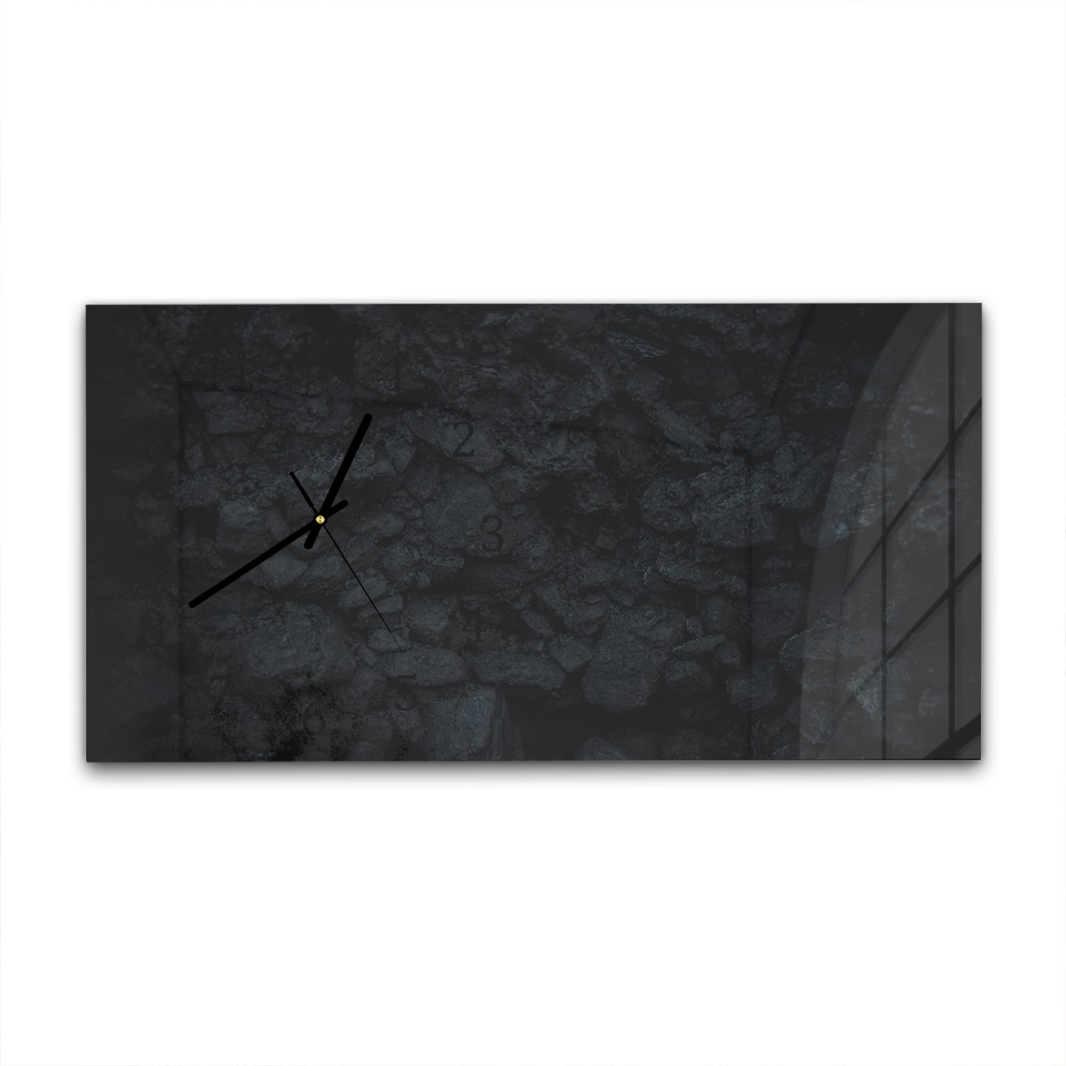 Wanduhr 60x30 - Schwarze Wand