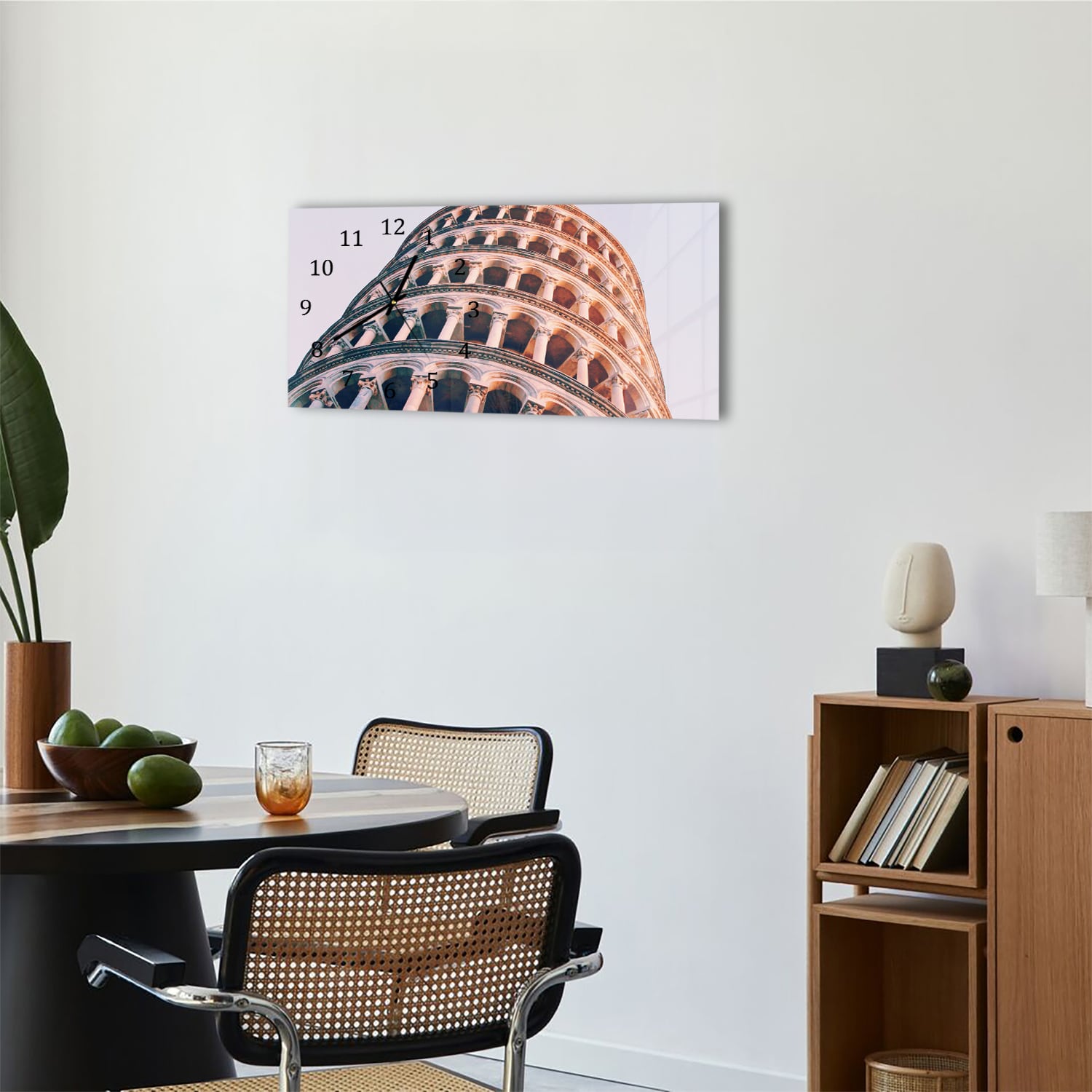 Wanduhr 60x30 - Der Schiefe Turm von Pisa