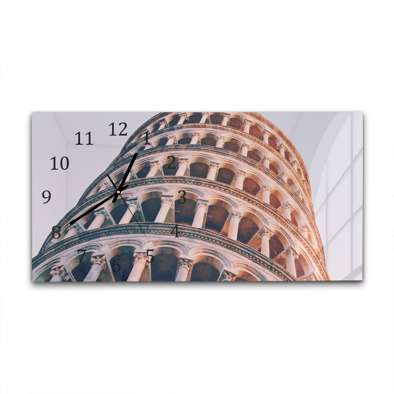 Wanduhr 60x30 - Der Schiefe Turm von Pisa