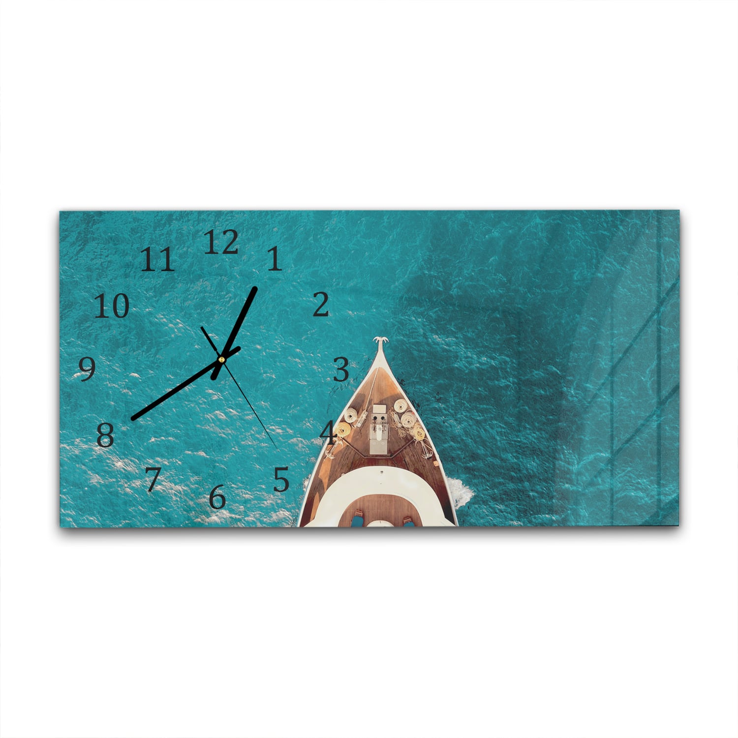 Wanduhr 60x30 - Vorderseite der Yacht