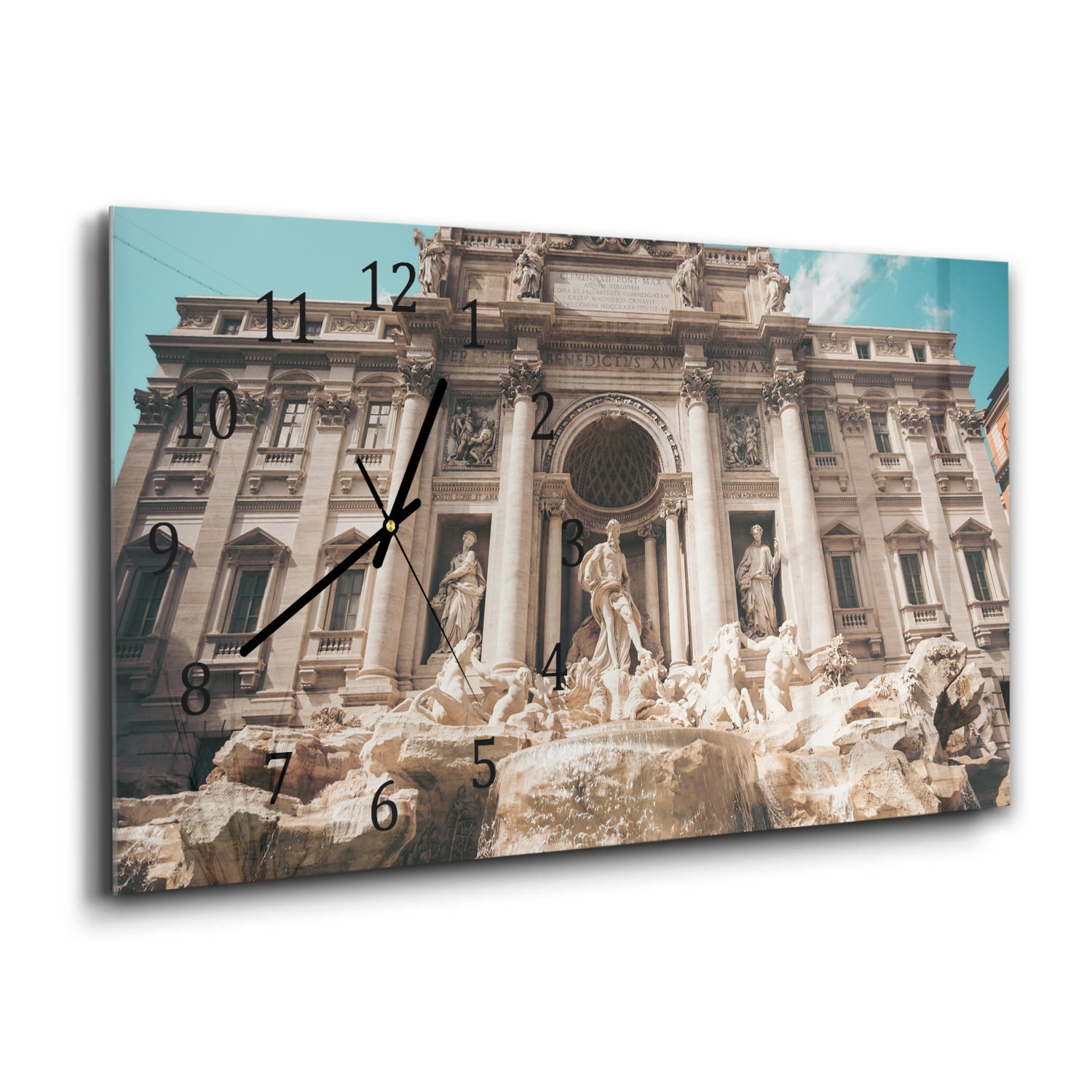 Wanduhr 60x30 - Trevi-Brunnen im Detail