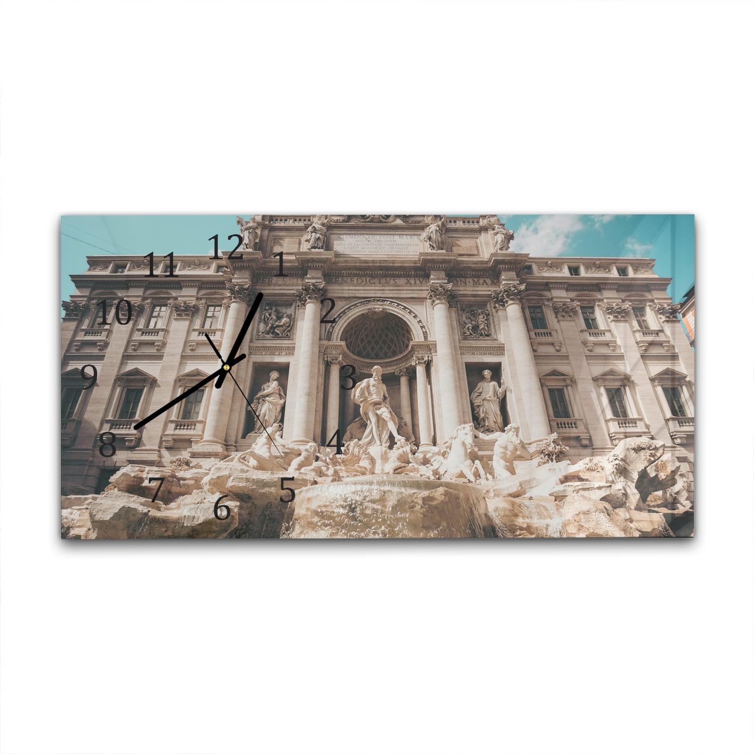 Wanduhr 60x30 - Trevi-Brunnen im Detail