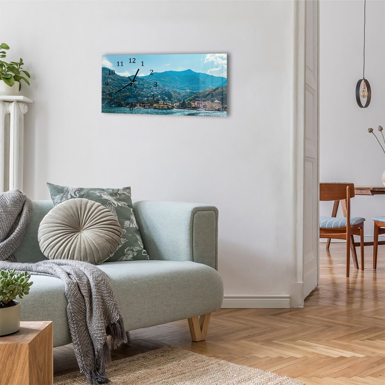 Wanduhr 60x30 - Varenna in Italien