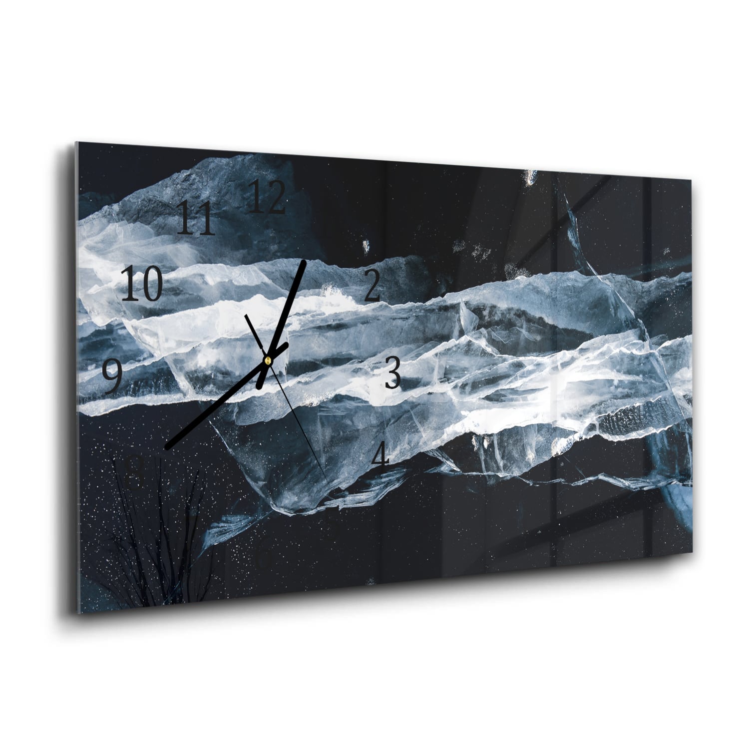 Wanduhr 60x30 - Gebrochenes Eis