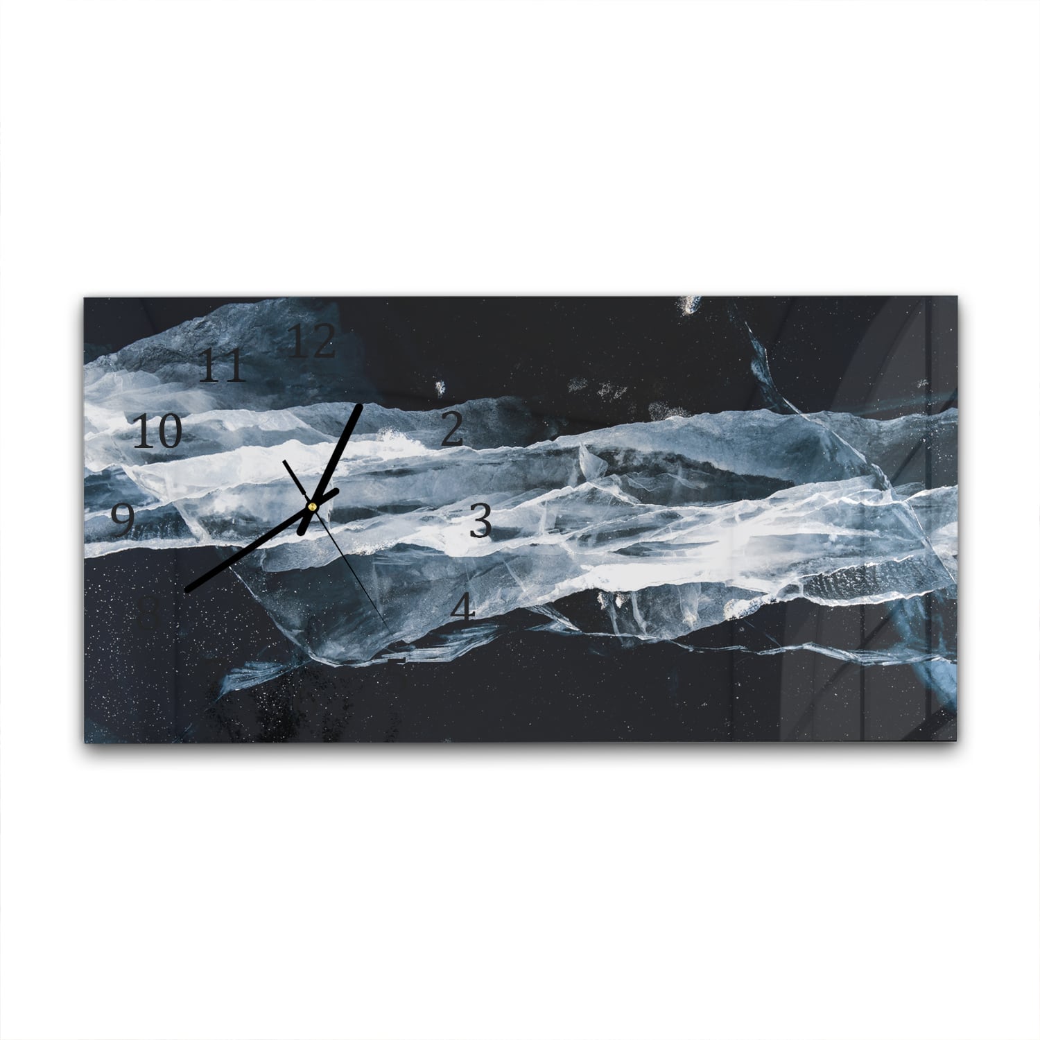 Wanduhr 60x30 - Gebrochenes Eis