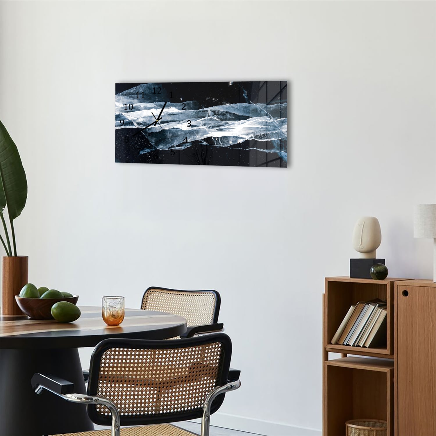 Wanduhr 60x30 - Gebrochenes Eis