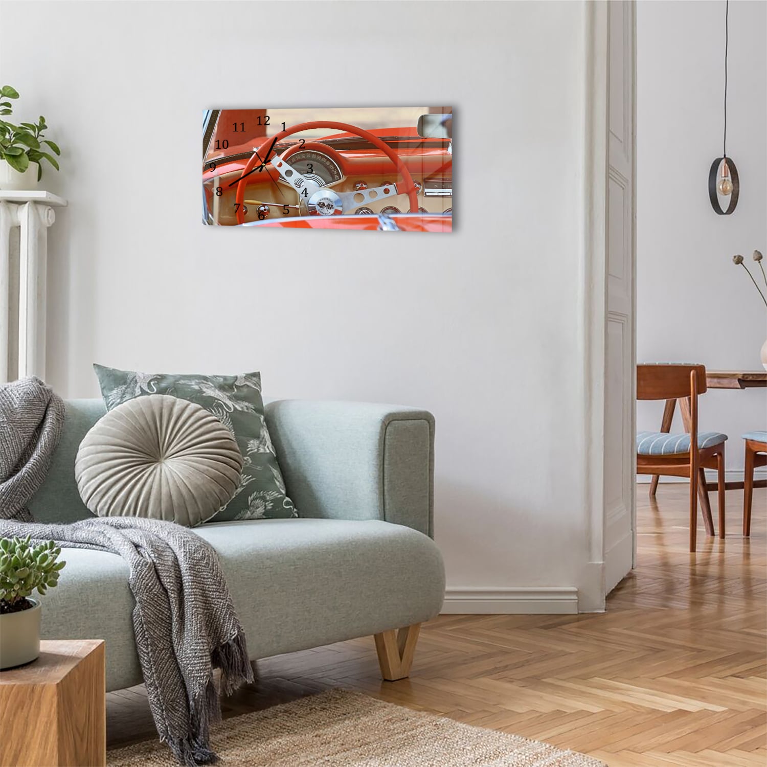 Wanduhr 60x30 - Corvette-Innenraum