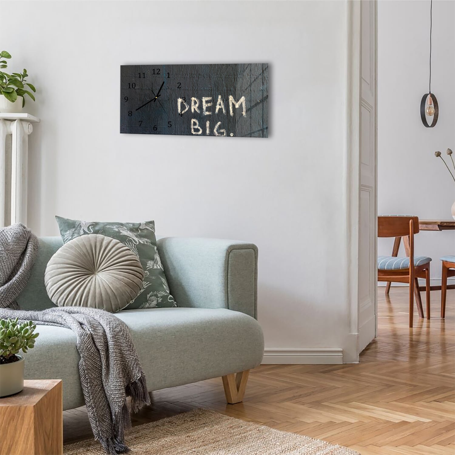 Wanduhr 60x30 - Dream Big