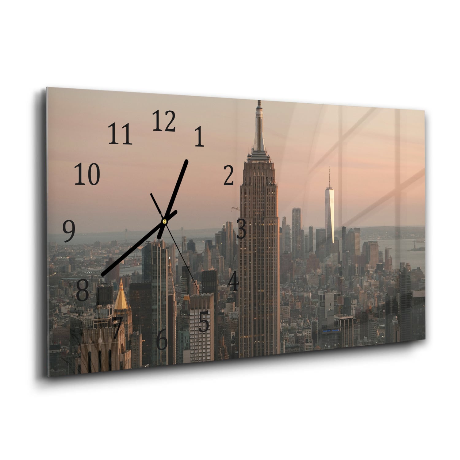 Wanduhr 60x30 - Manhattan Skyline