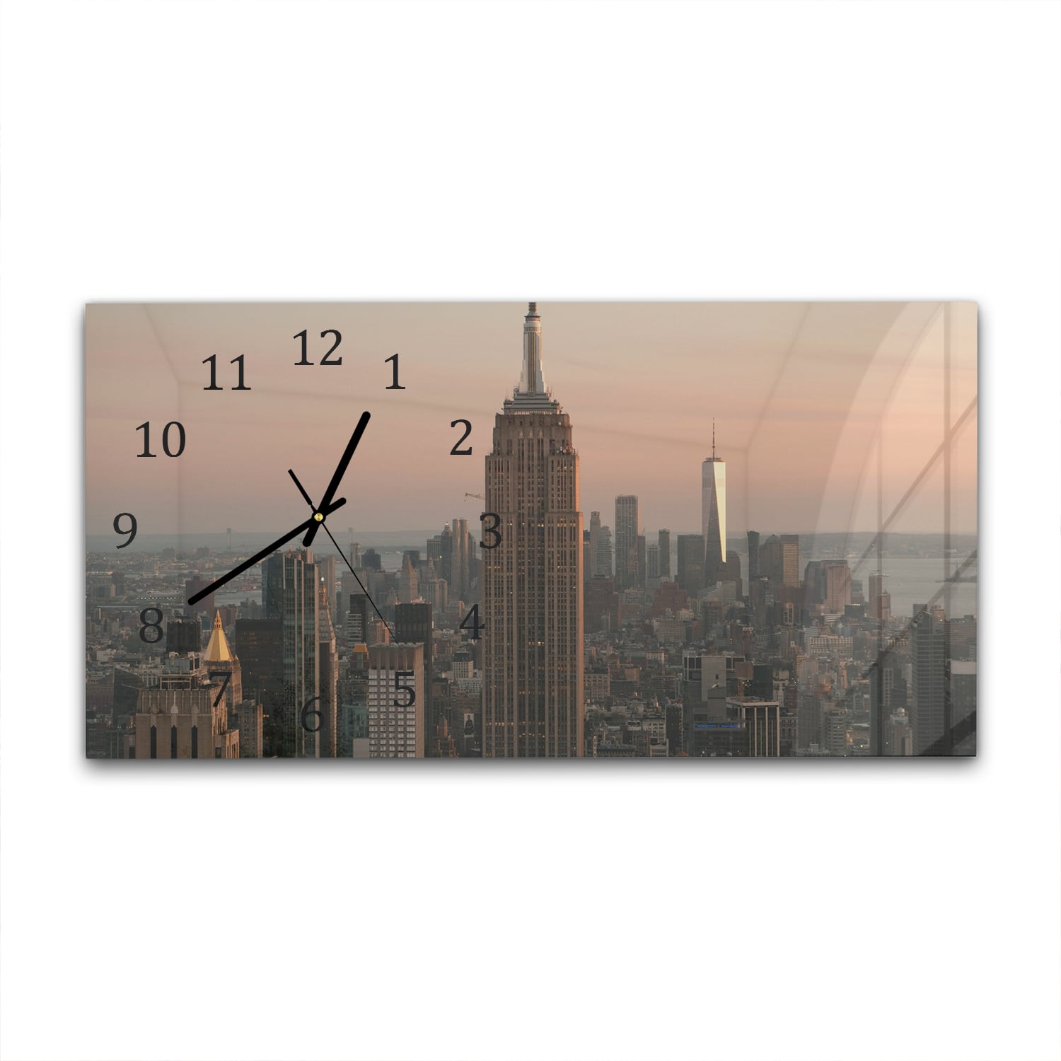 Wanduhr 60x30 - Manhattan Skyline
