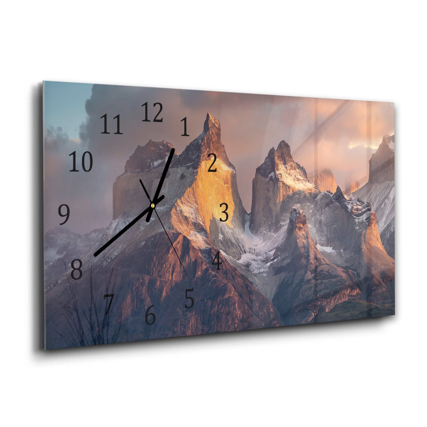 Wanduhr 60x30 - Rauhe Bergspitzen