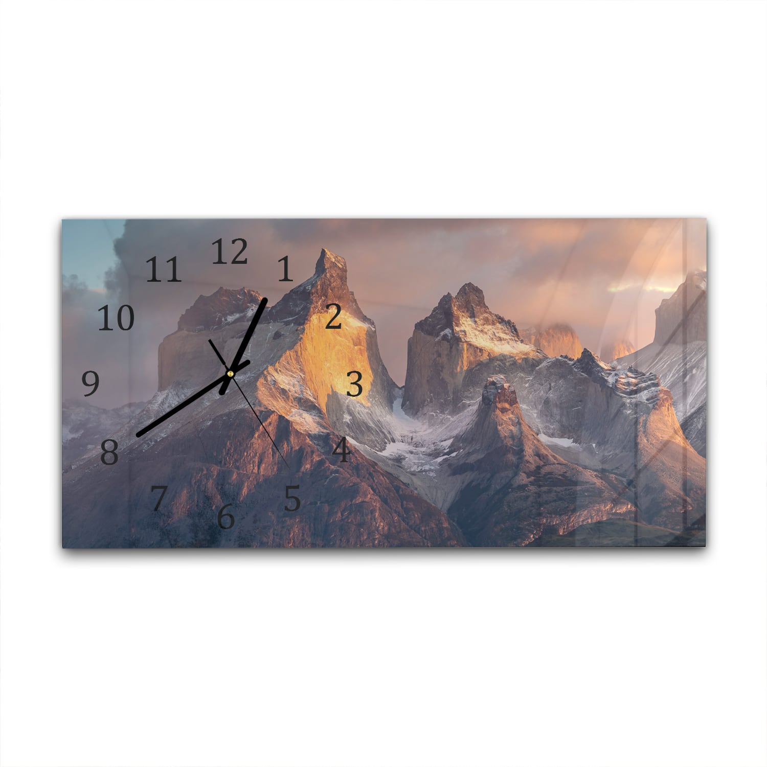 Wanduhr 60x30 - Rauhe Bergspitzen